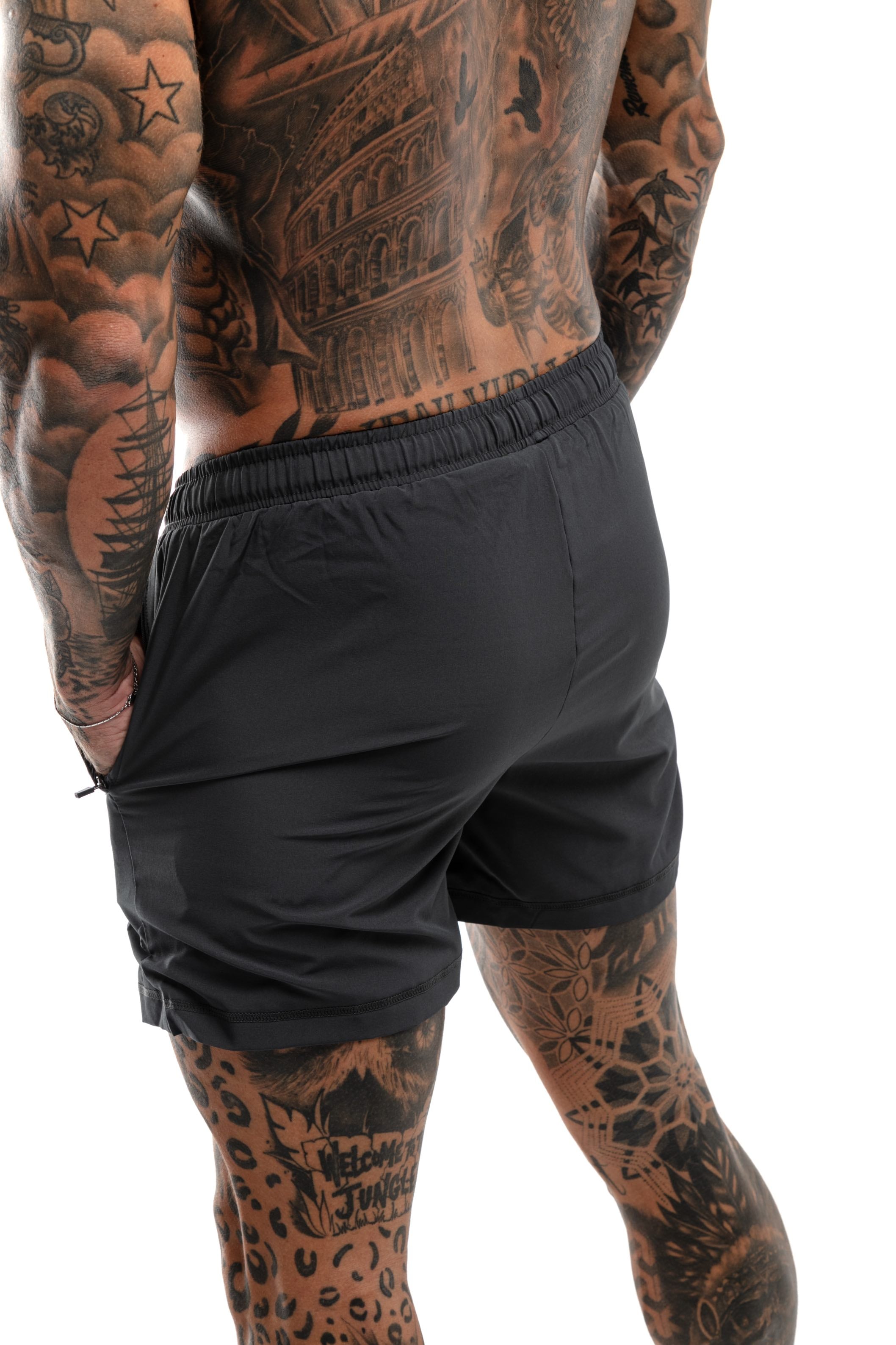 GymFreak Mens 365 Shorts - Charcoal - 3.5inch