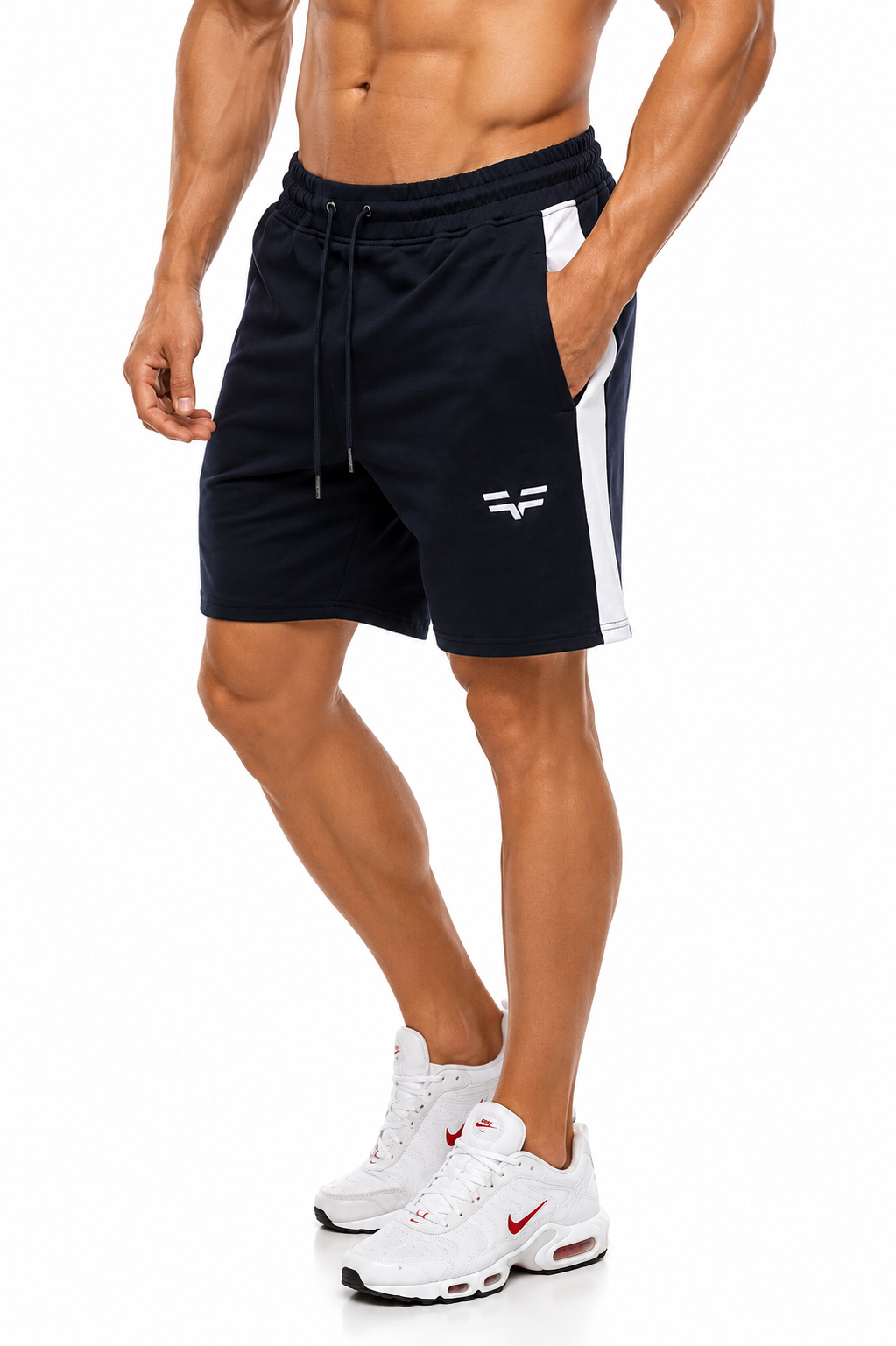 GymFreak Mens Icon Range Shorts - Navy Blue - 7 inch