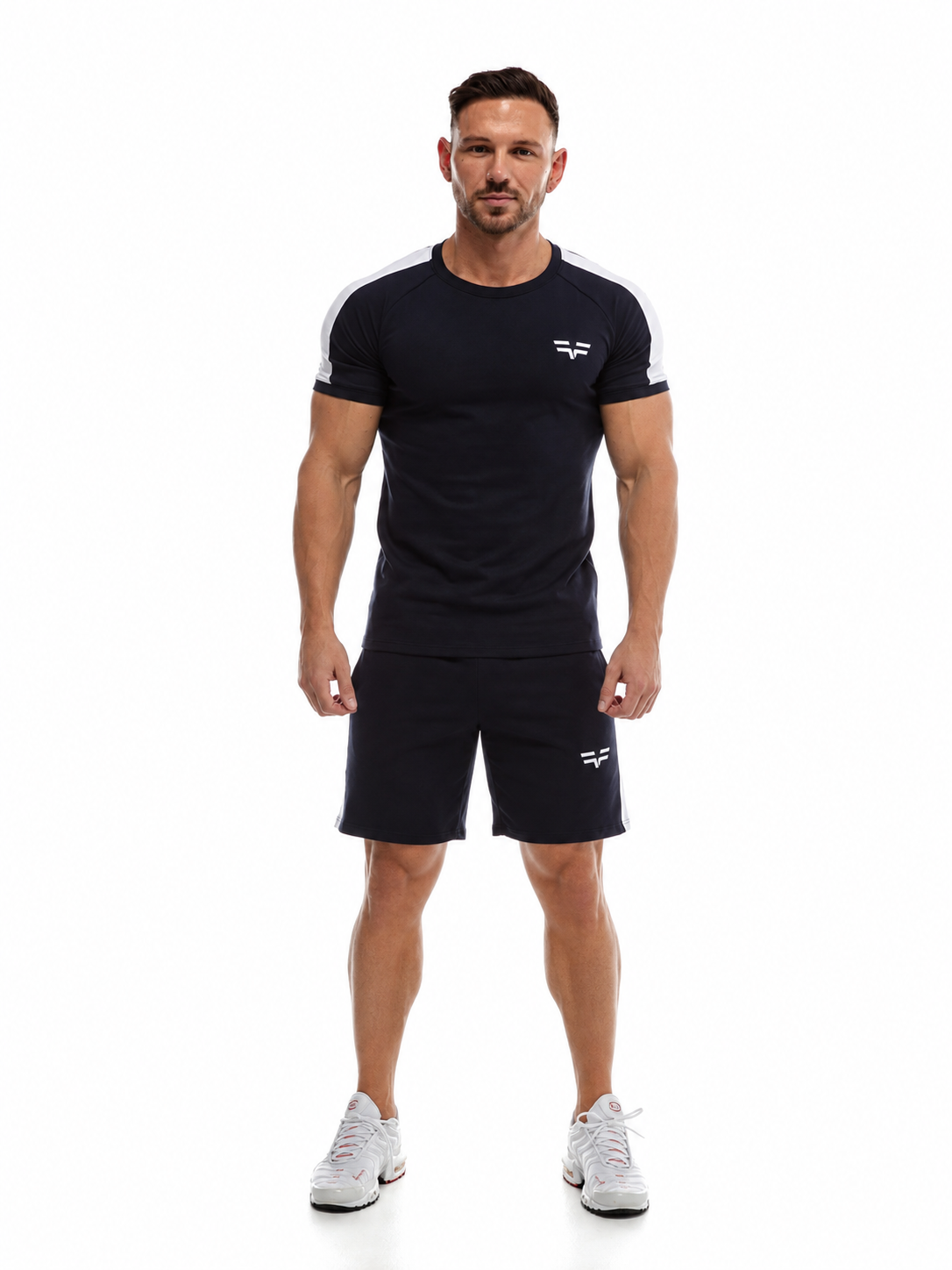 GymFreak Mens Icon Range Shorts - Navy Blue - 7 inch