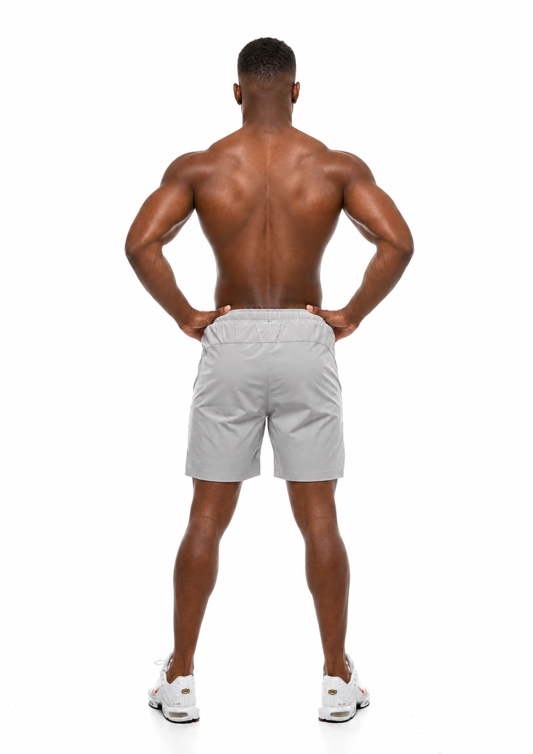 GymFreak Mens Fusion Shorts - Light Grey - 7 inch