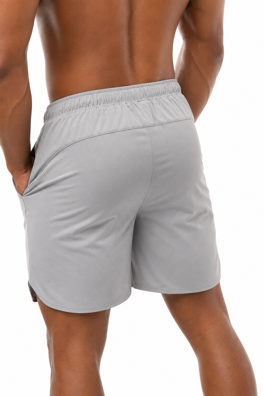 GymFreak Mens Fusion Shorts - Light Grey - 7 inch