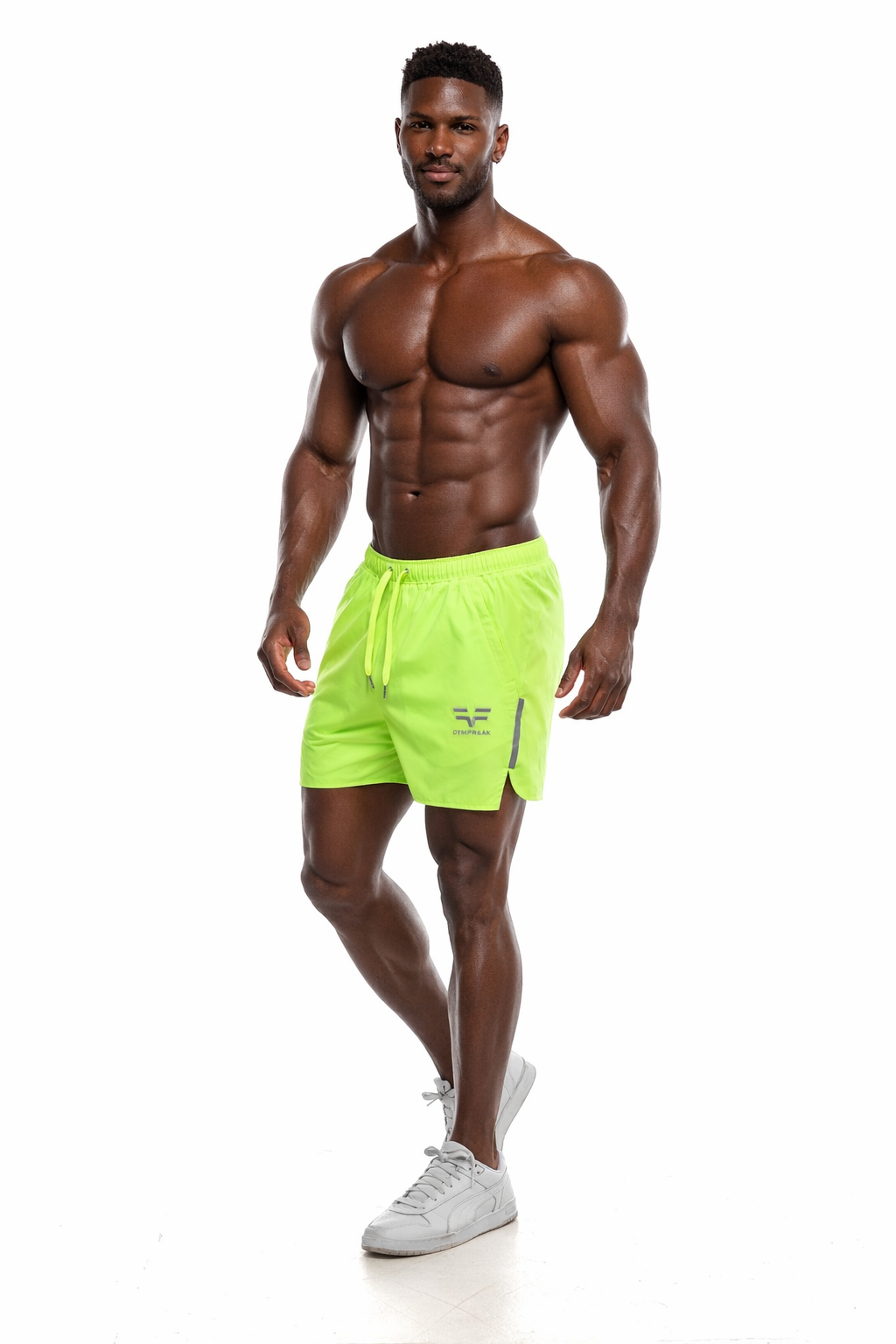 GymFreak Mens Neon Fusion Shorts - Neon Yellow - 3.5 inch