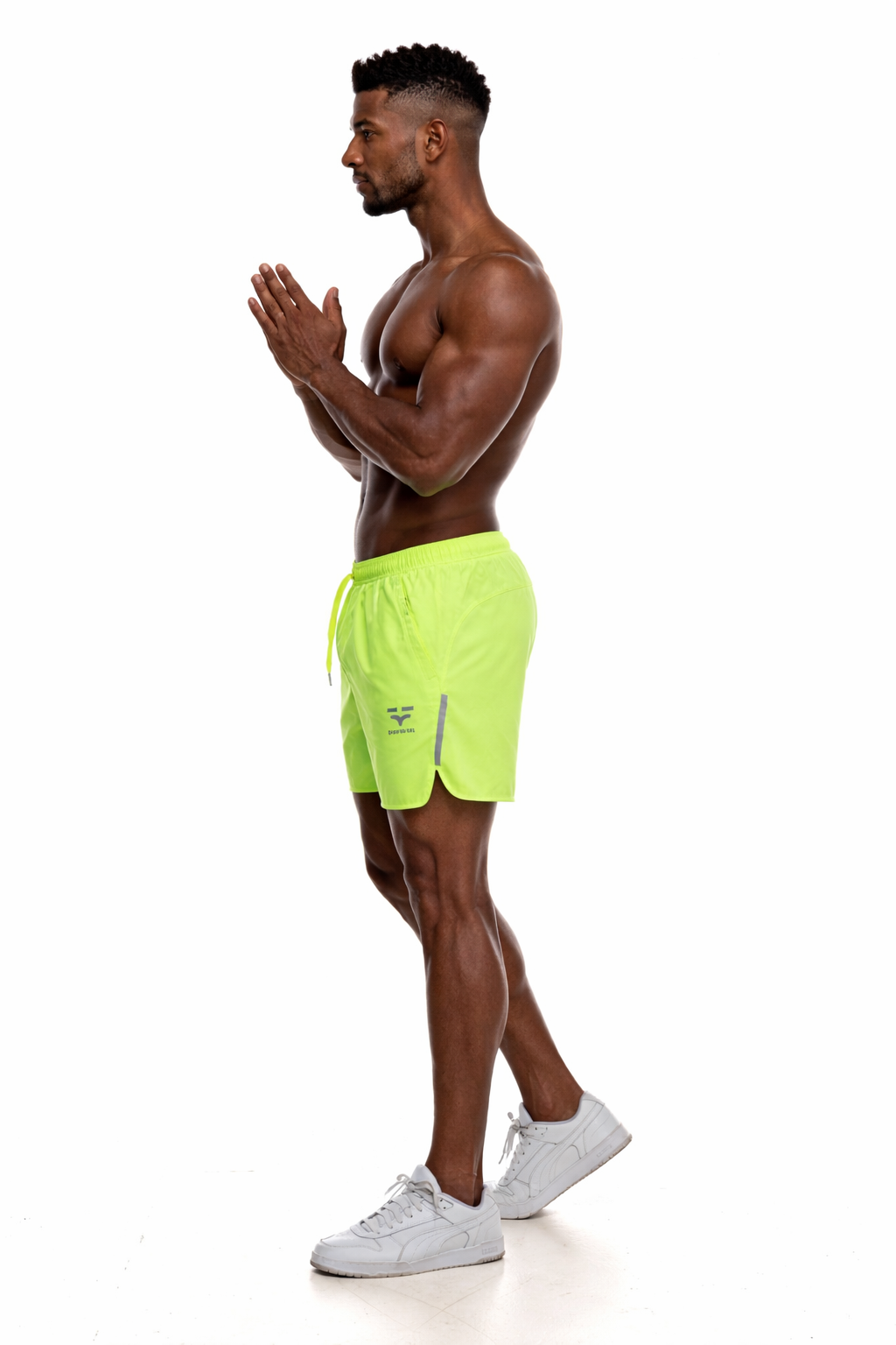 GymFreak Mens Neon Fusion Shorts - Neon Yellow - 3.5 inch