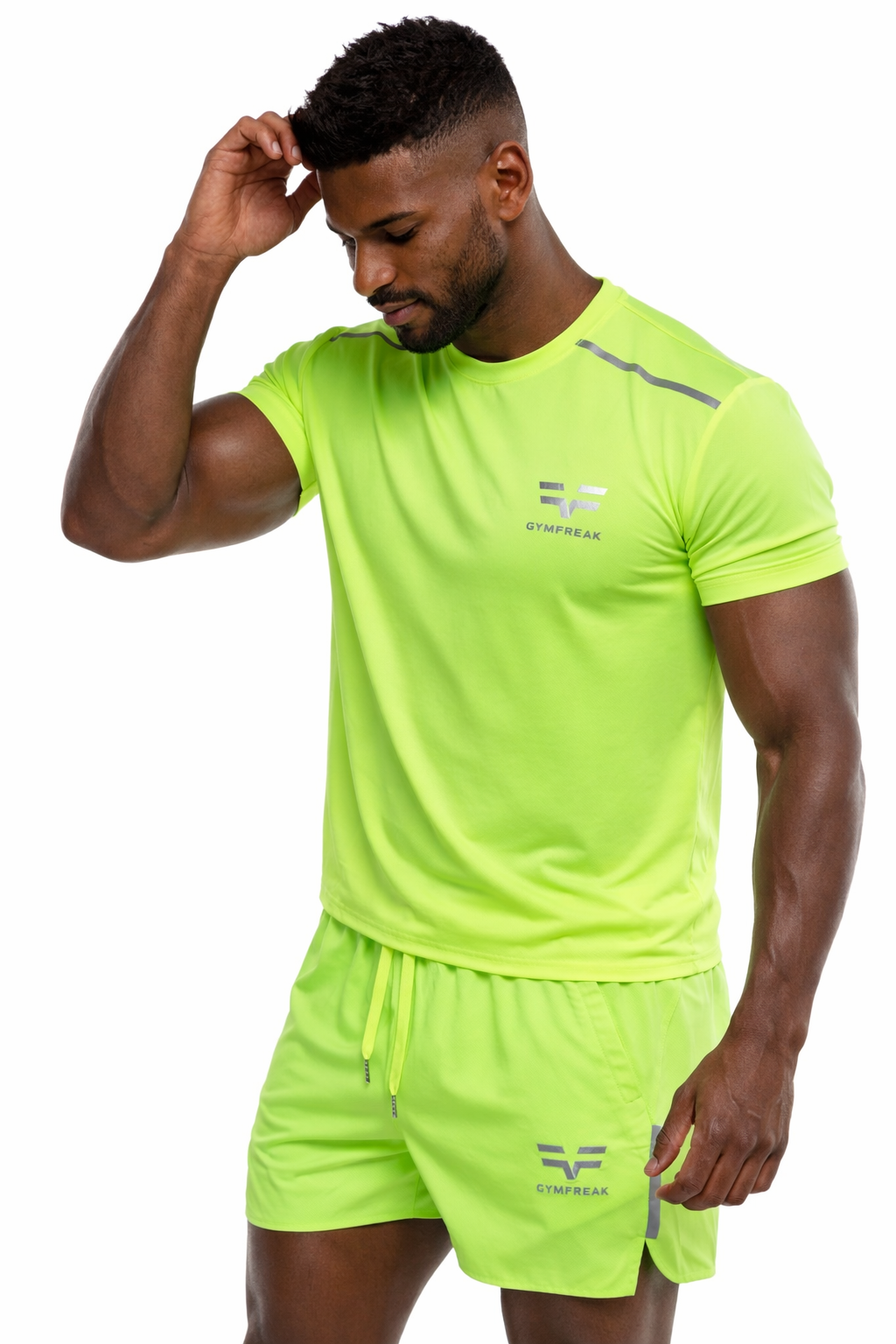 GymFreak Mens Neon Fusion T-Shirt - Neon Yellow