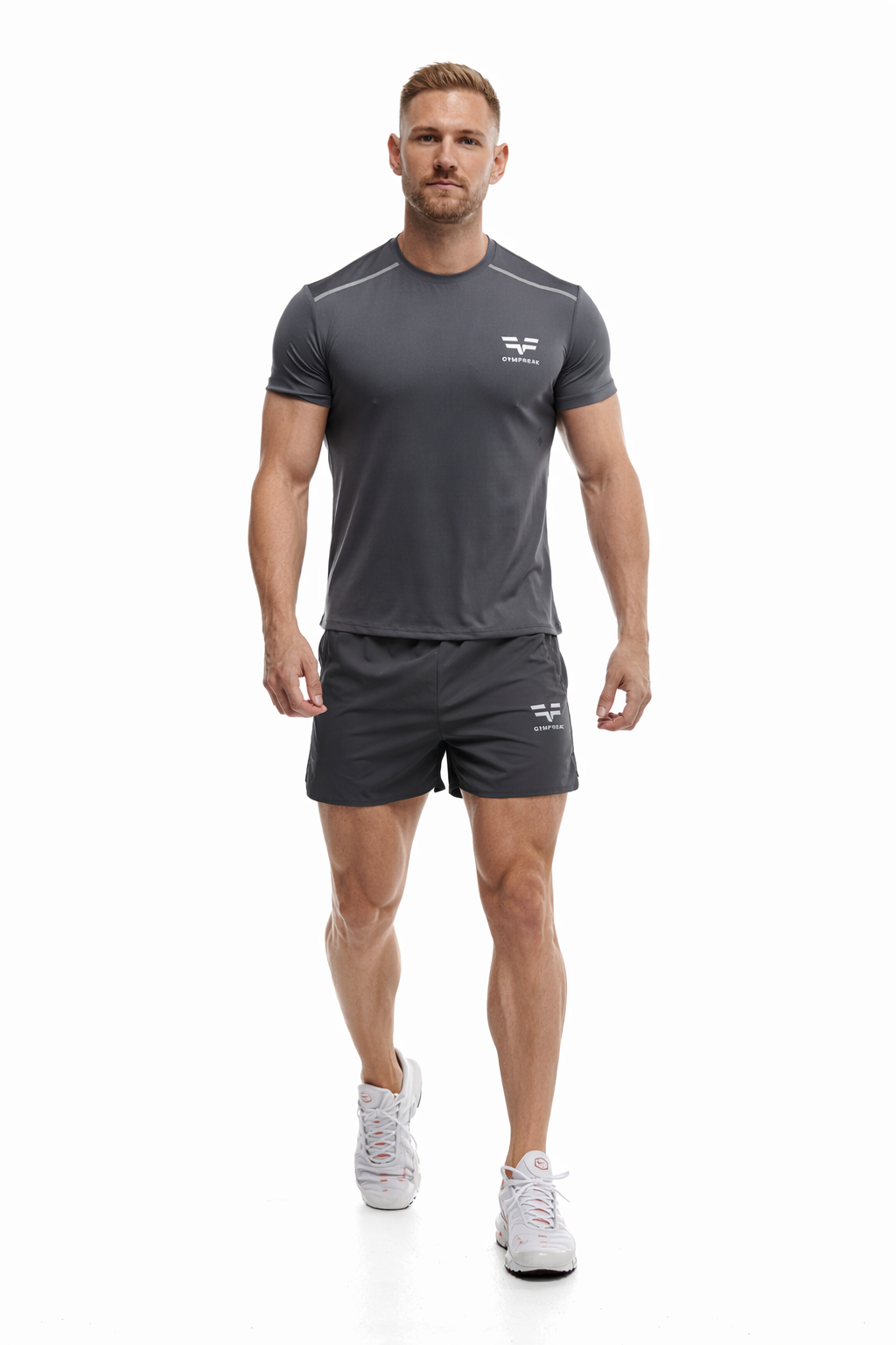 GymFreak Mens Fusion Shorts - Charcoal- 3.5 inch