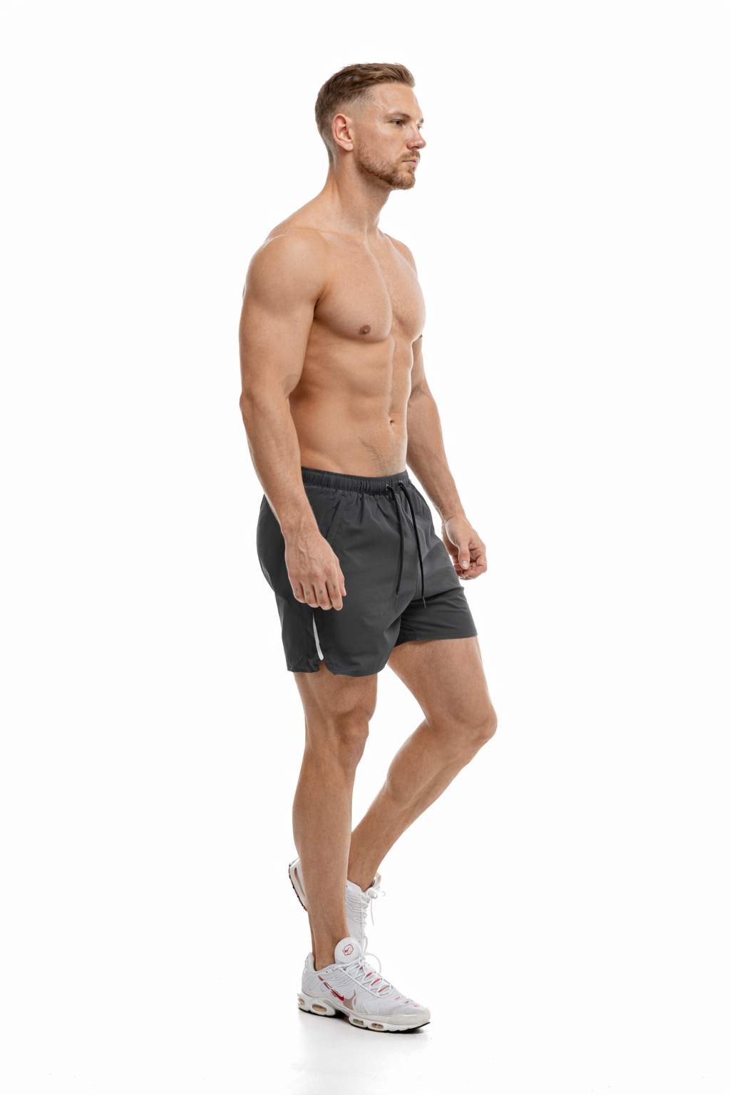GymFreak Mens Fusion Shorts - Charcoal- 3.5 inch