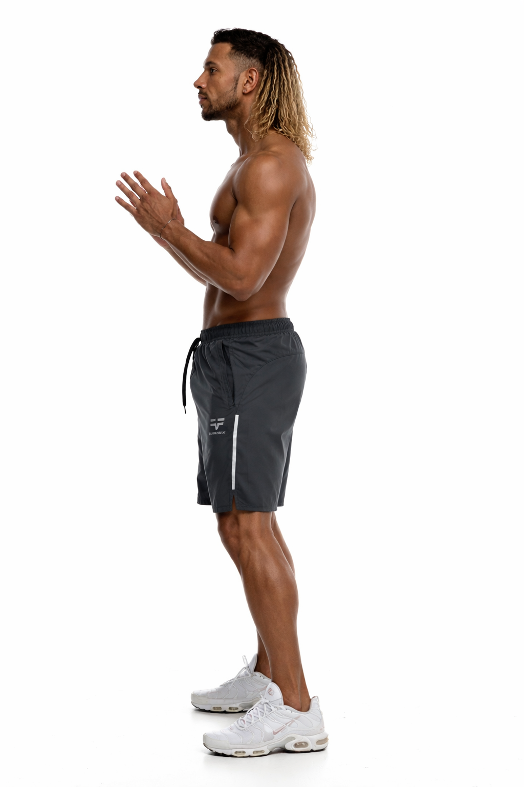 GymFreak Mens Fusion Shorts - Charcoal Grey - 7 inch