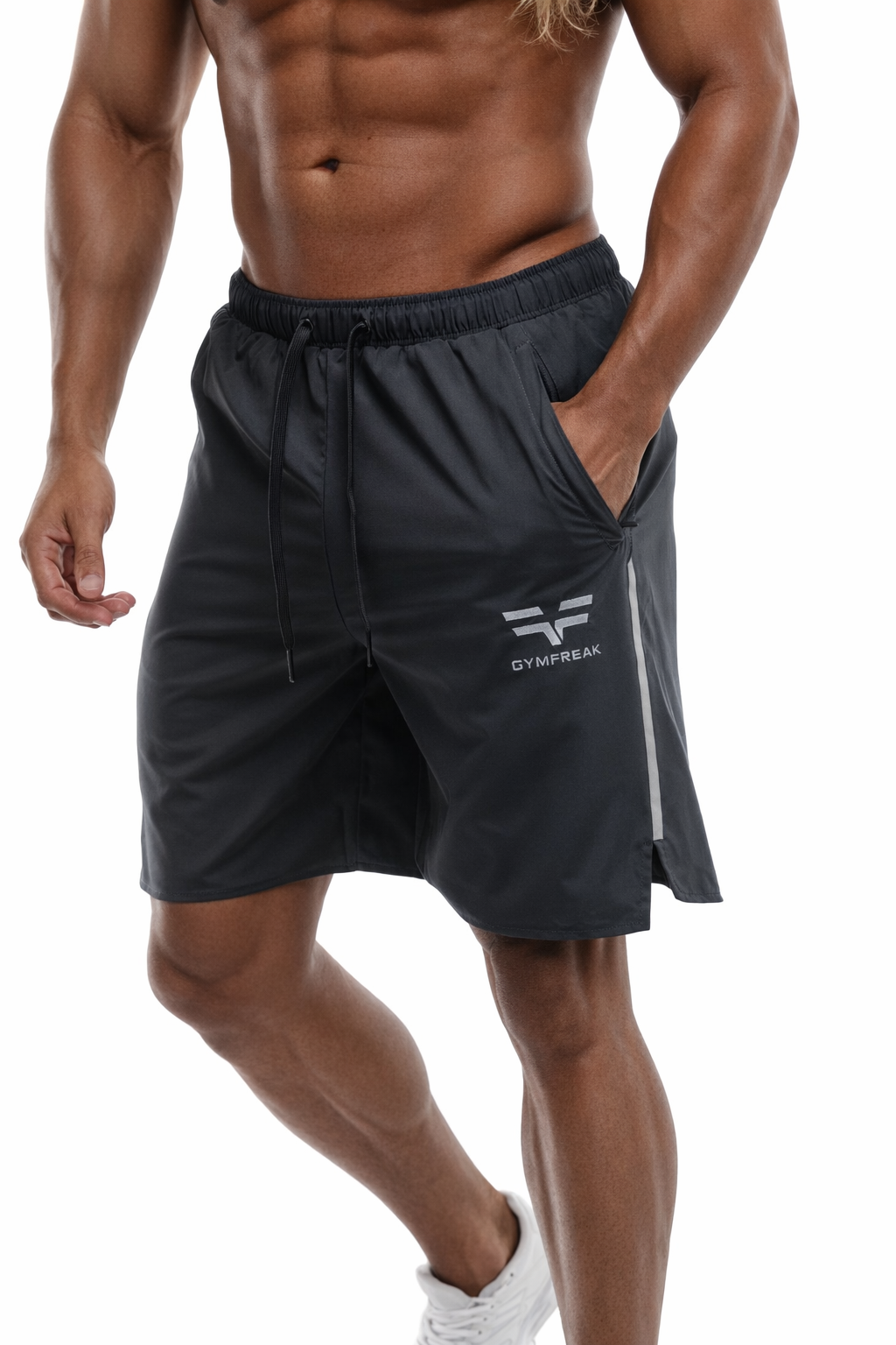 GymFreak Mens Fusion Shorts - Charcoal Grey - 7 inch