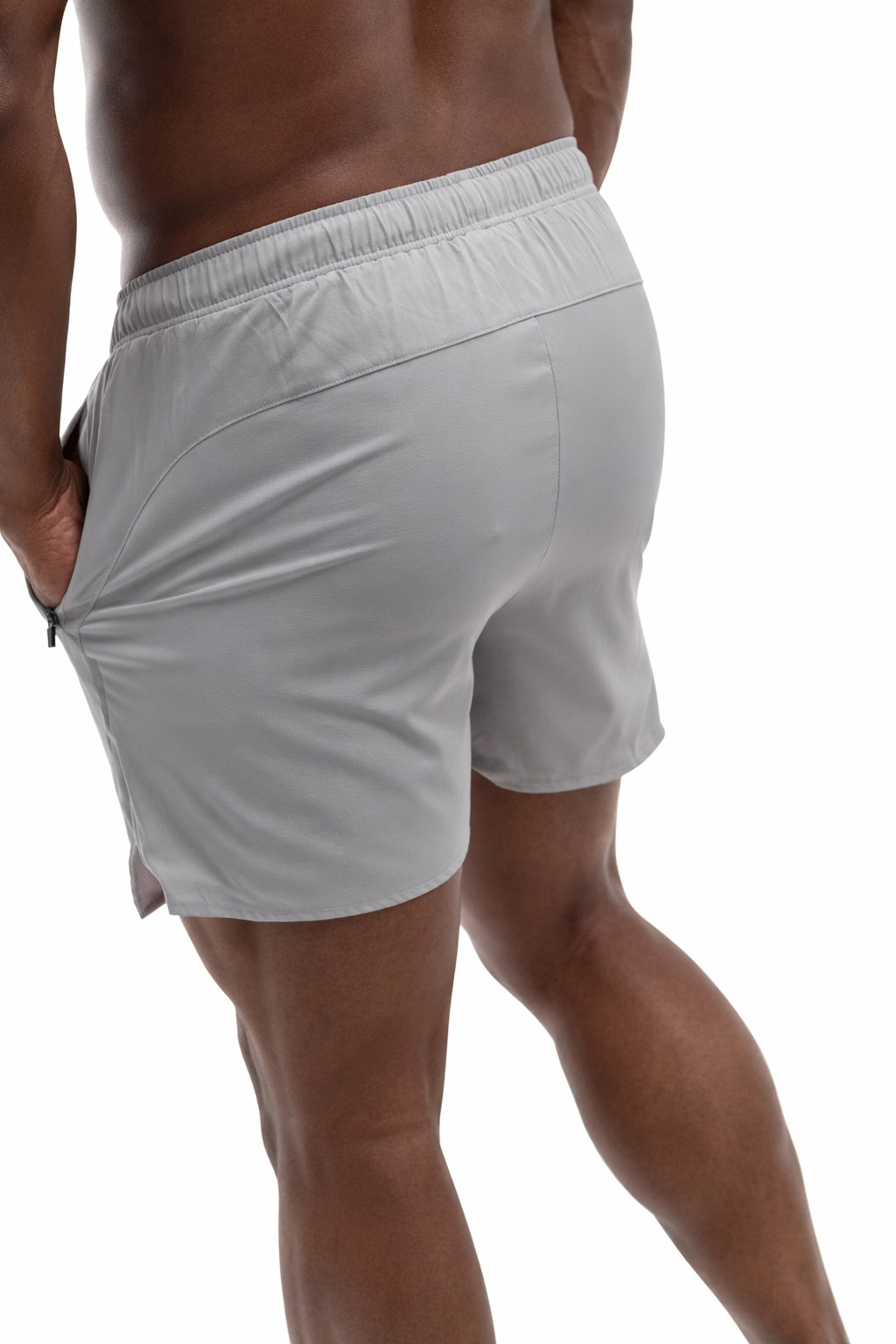 GymFreak Mens Fusion Shorts - Light Grey - 3.5 inch