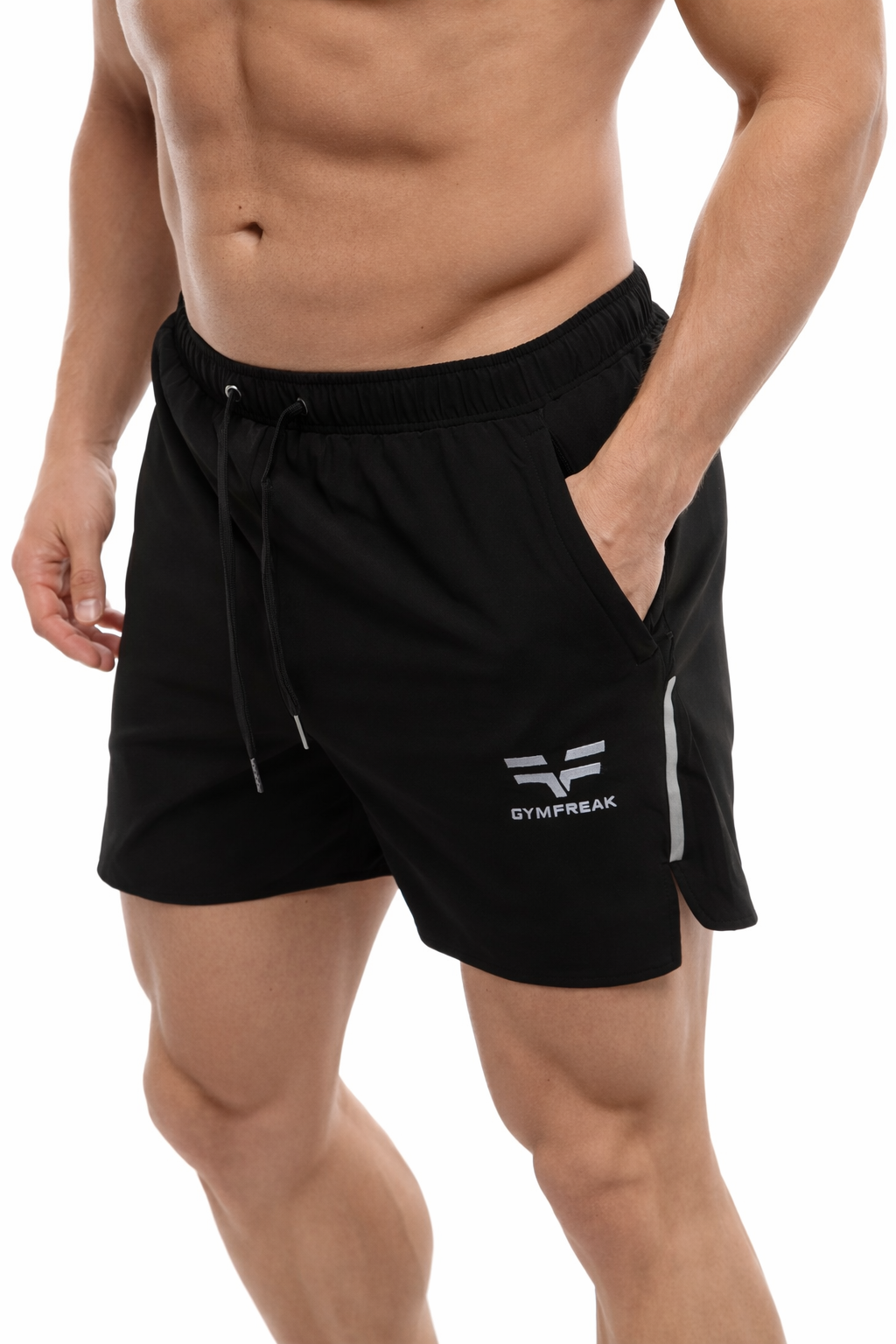 GymFreak Mens Fusion Shorts - Black - 3.5 inch