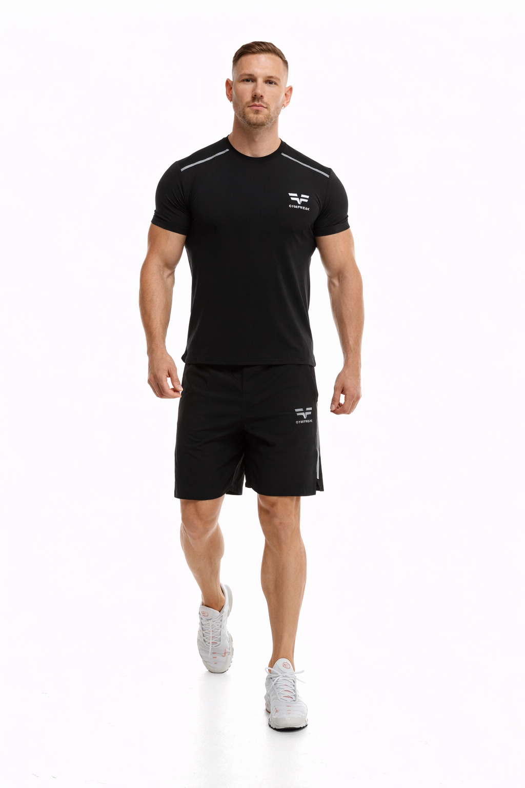 GymFreak Mens Fusion Shorts - Black - 7 inch