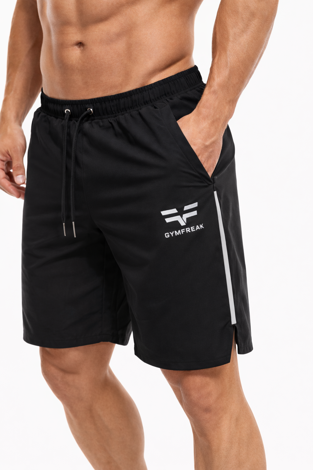 GymFreak Mens Fusion Shorts - Black - 7 inch