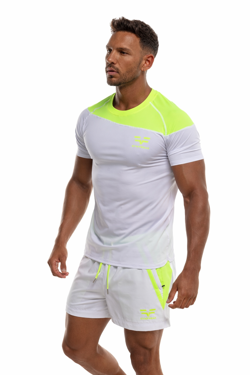 GymFreak Mens Neon Pro Shorts - Neon Yellow - 3.5 inch