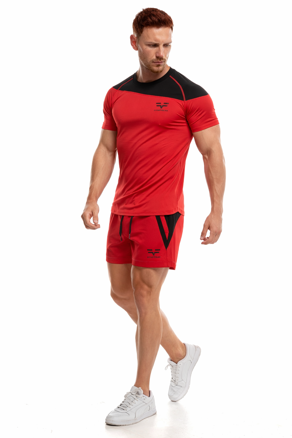 GymFreak Mens Pro T-Shirt - Red/Black
