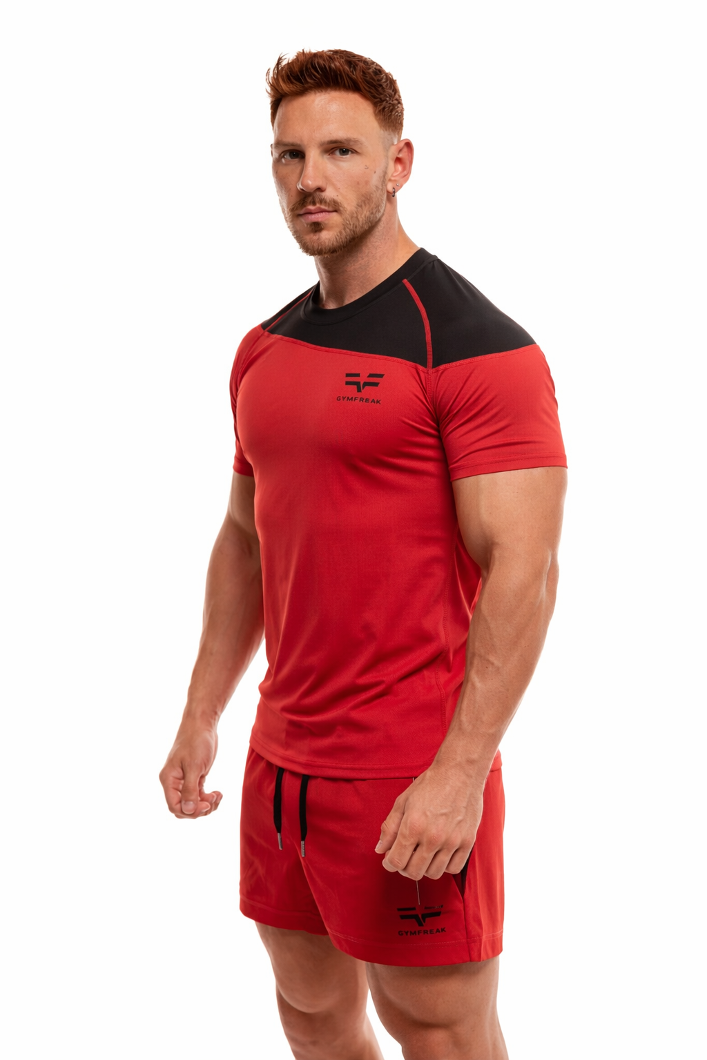 GymFreak Mens Pro T-Shirt - Red/Black
