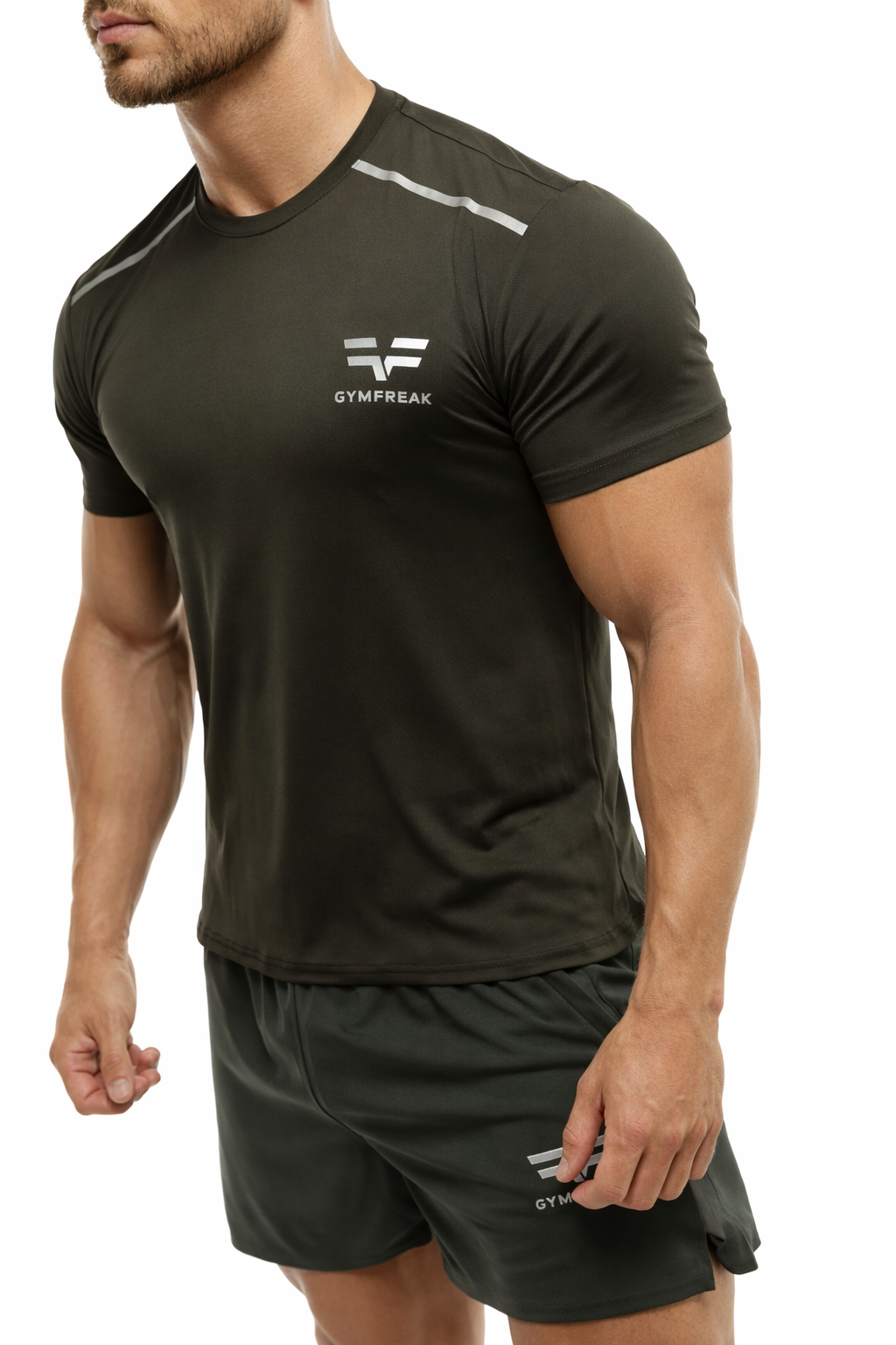 GymFreak Mens Fusion T-Shirt - Khaki