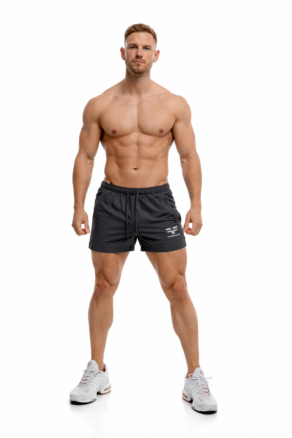 GymFreak Mens Fusion Shorts - Charcoal- 3.5 inch
