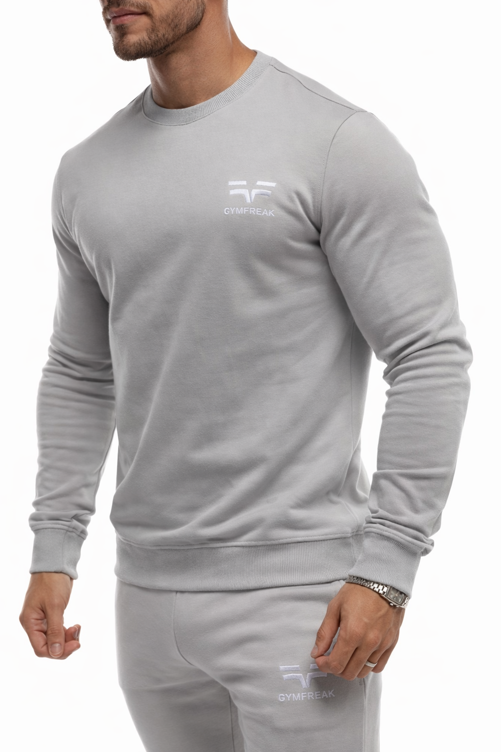 GymFreak Mens Power Sweatshirt - Light Grey