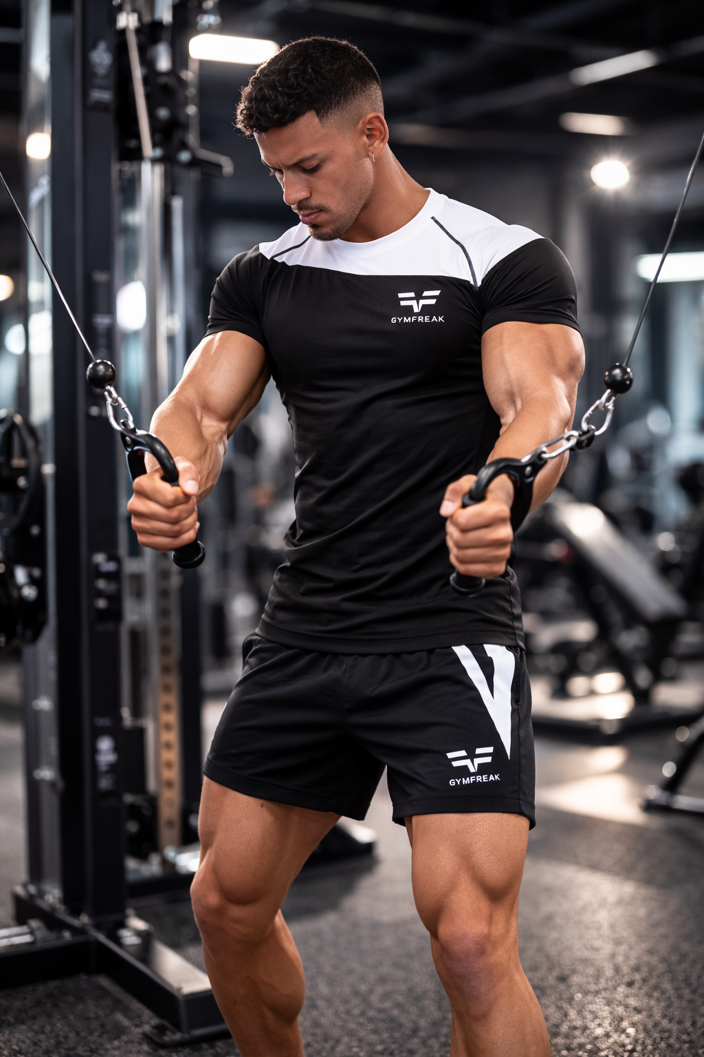 GymFreak Mens Pro Shorts - Black - 3.5 inch