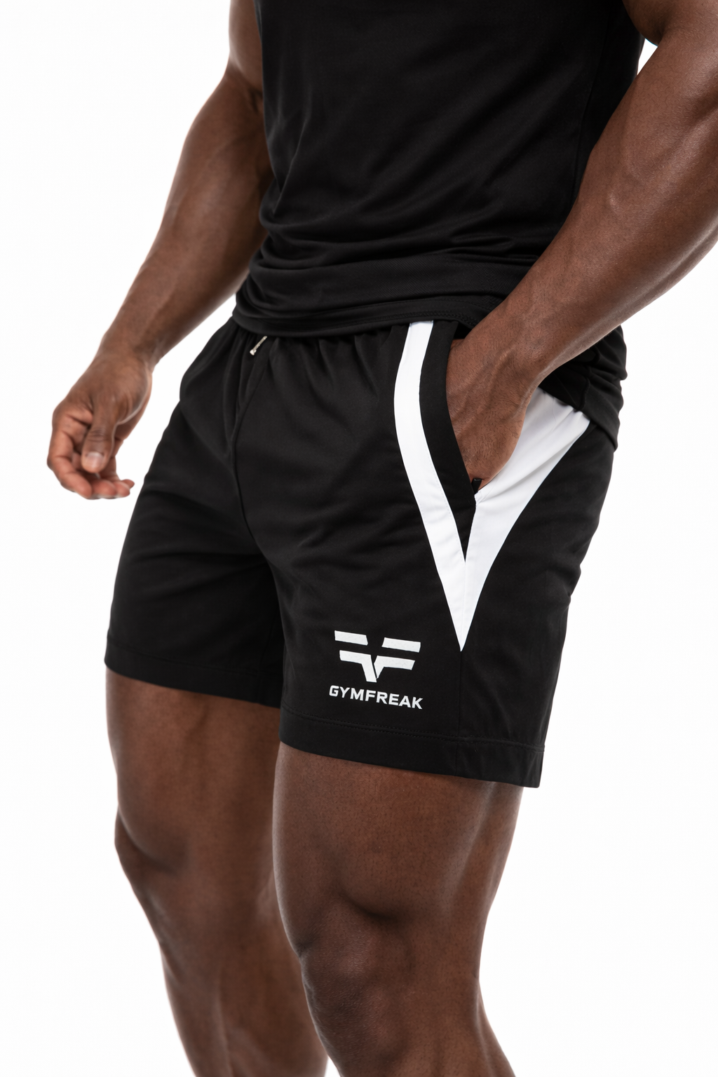 GymFreak Mens Pro Shorts - Black - 3.5 inch
