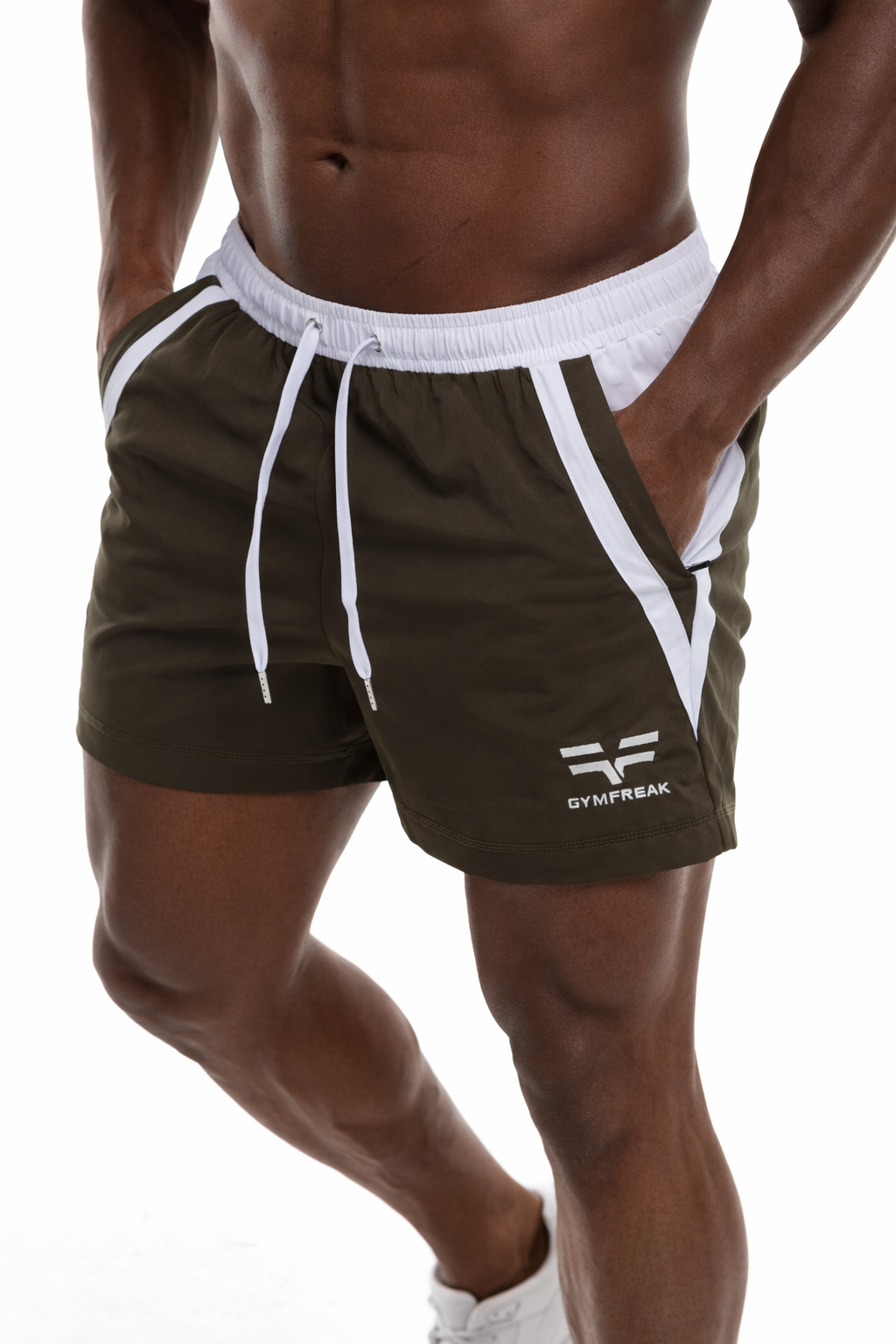 GymFreak Mens Pro Shorts - Khaki - 3.5 inch
