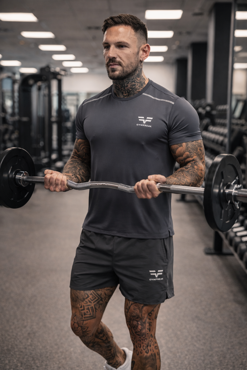 GymFreak Mens Fusion T-Shirt - Charcoal