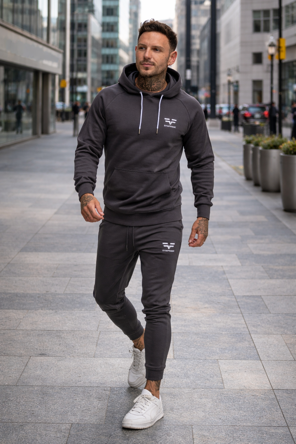 GymFreak Mens Power Hoodie - Charcoal