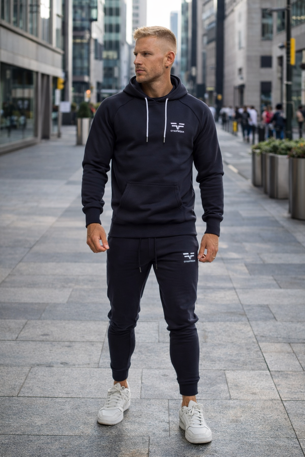 GymFreak Mens Power Hoodie - Navy Blue