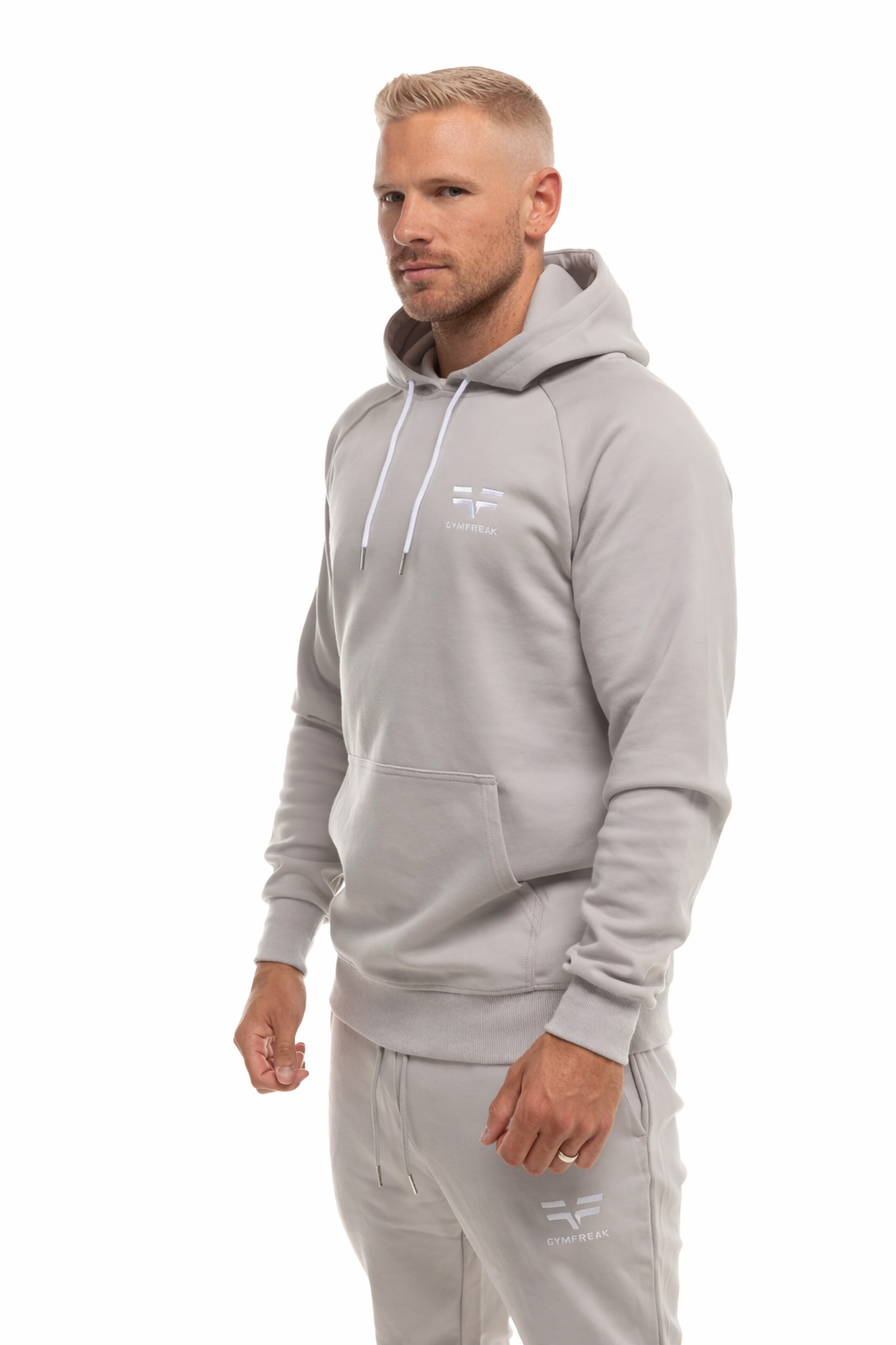 GymFreak Mens Power Hoodie - Light Grey