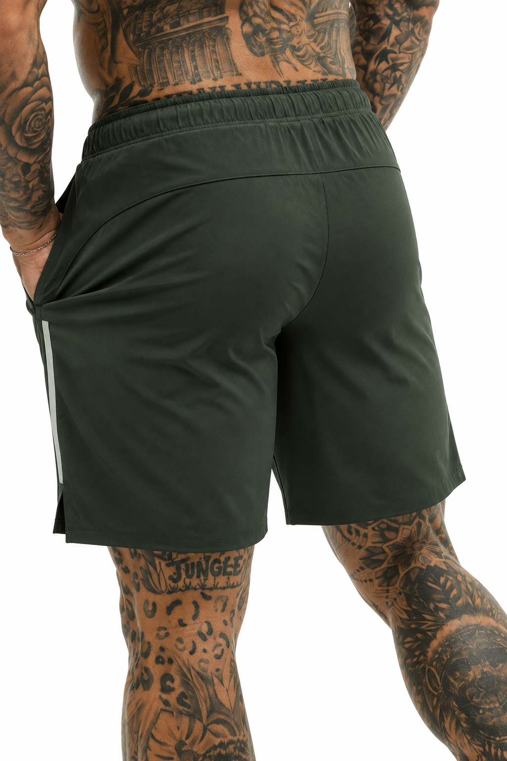 GymFreak Mens Fusion Shorts - Khaki- 7 inch