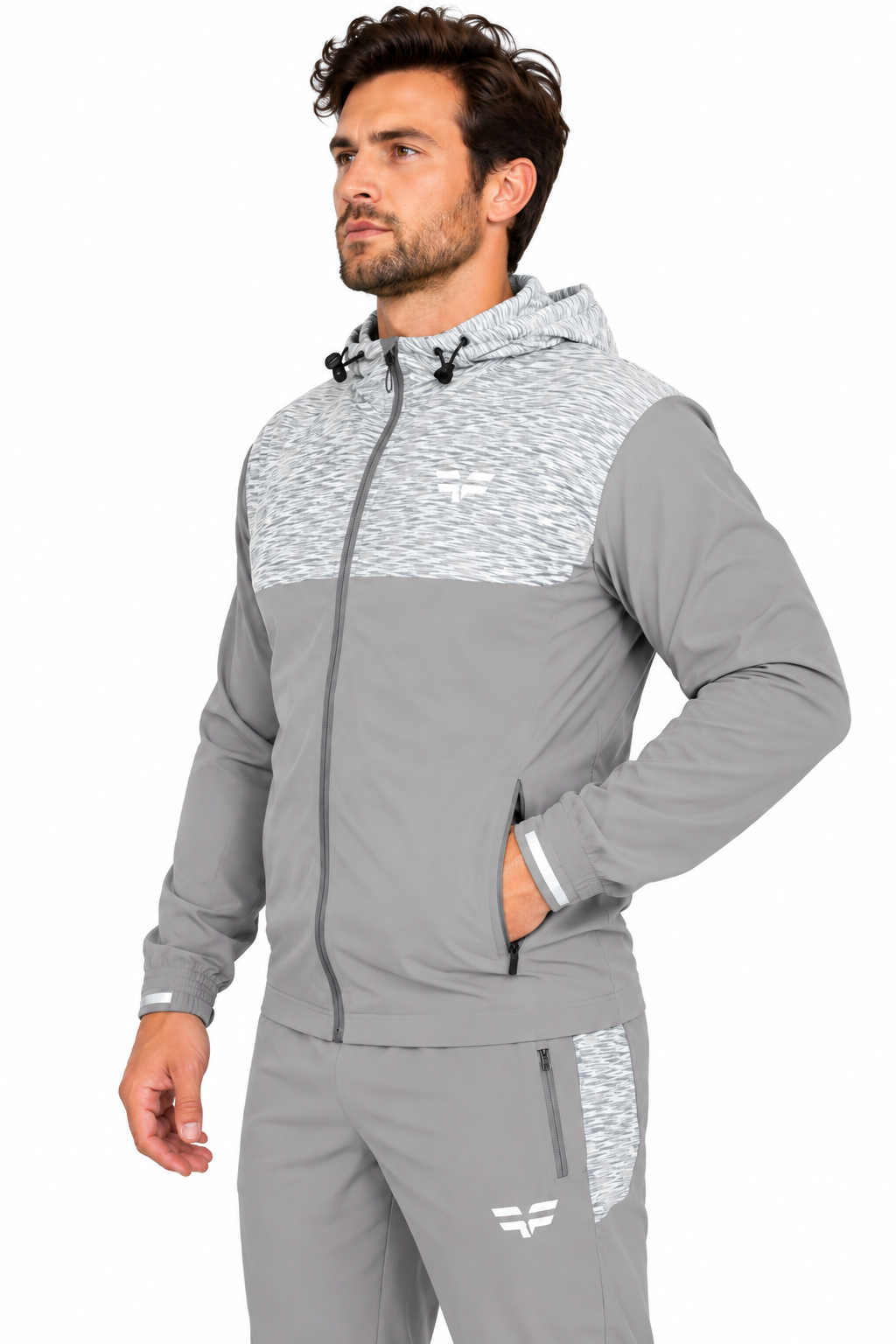 GymFreak Mens PRIME Jacket - Silver Grey