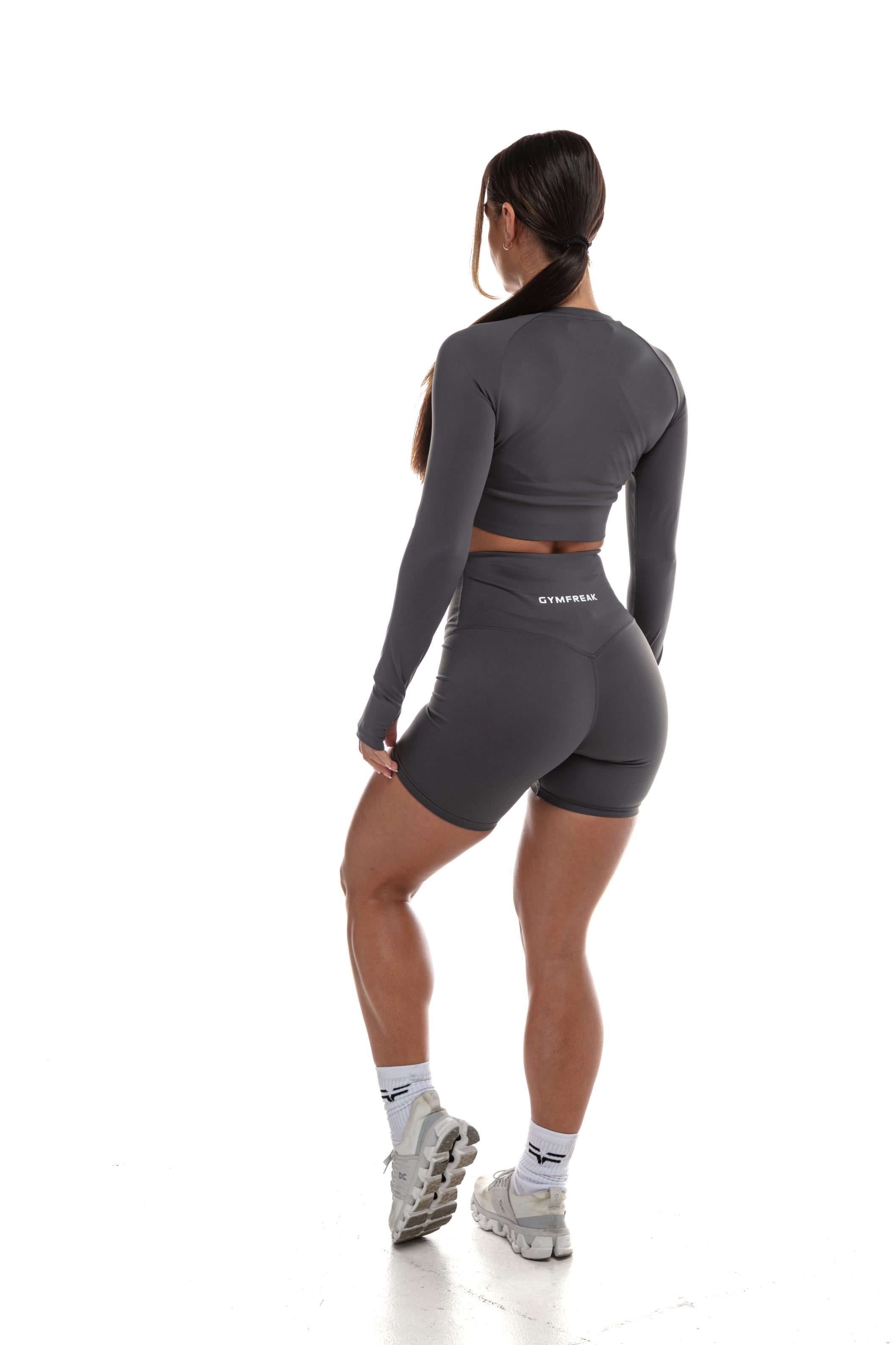 GymFreak Womens Vision Shorts - 6 inch Grey