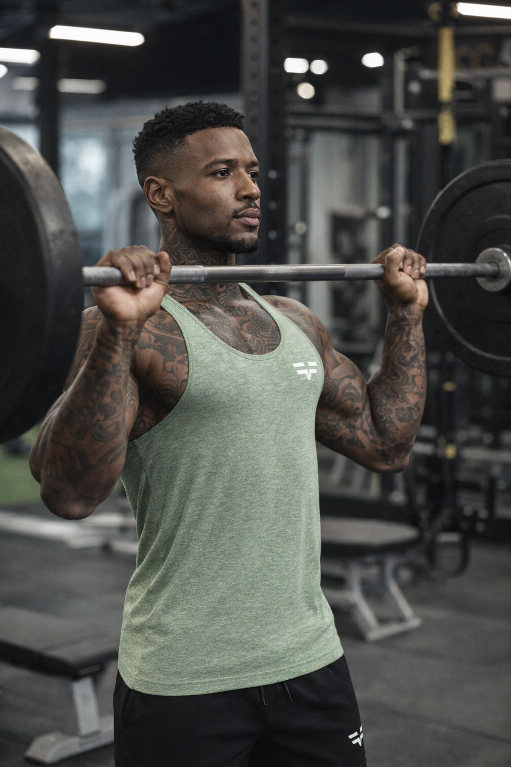 GymFreak Mens Active Vest - Green