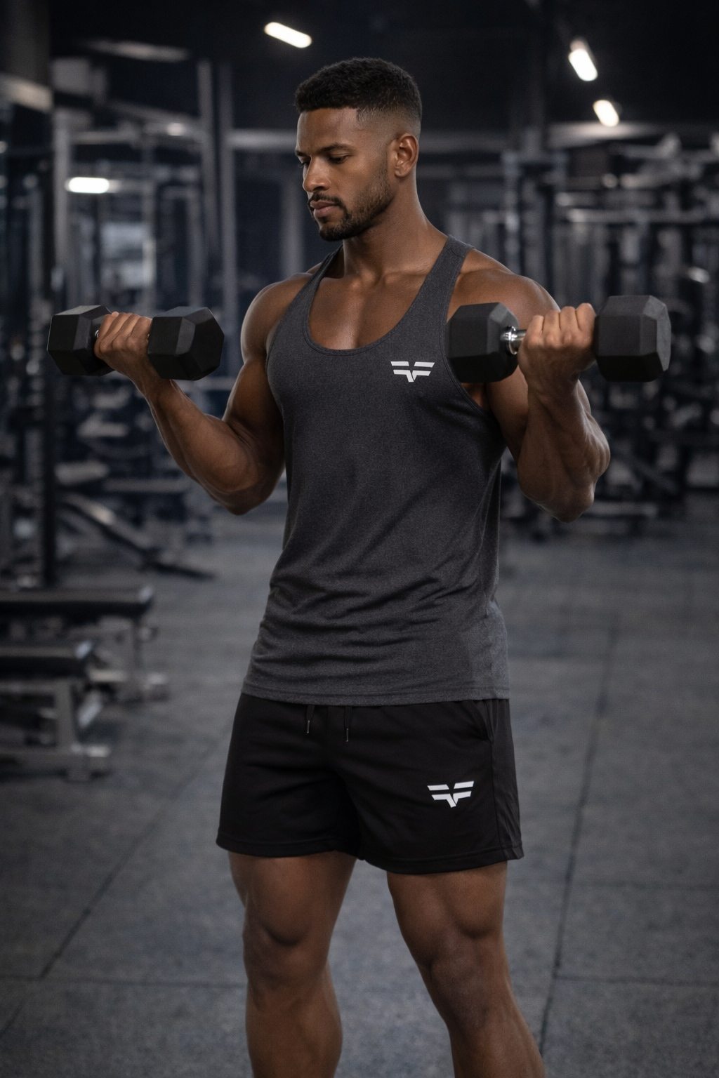 GymFreak Mens Active Vest - Charcoal