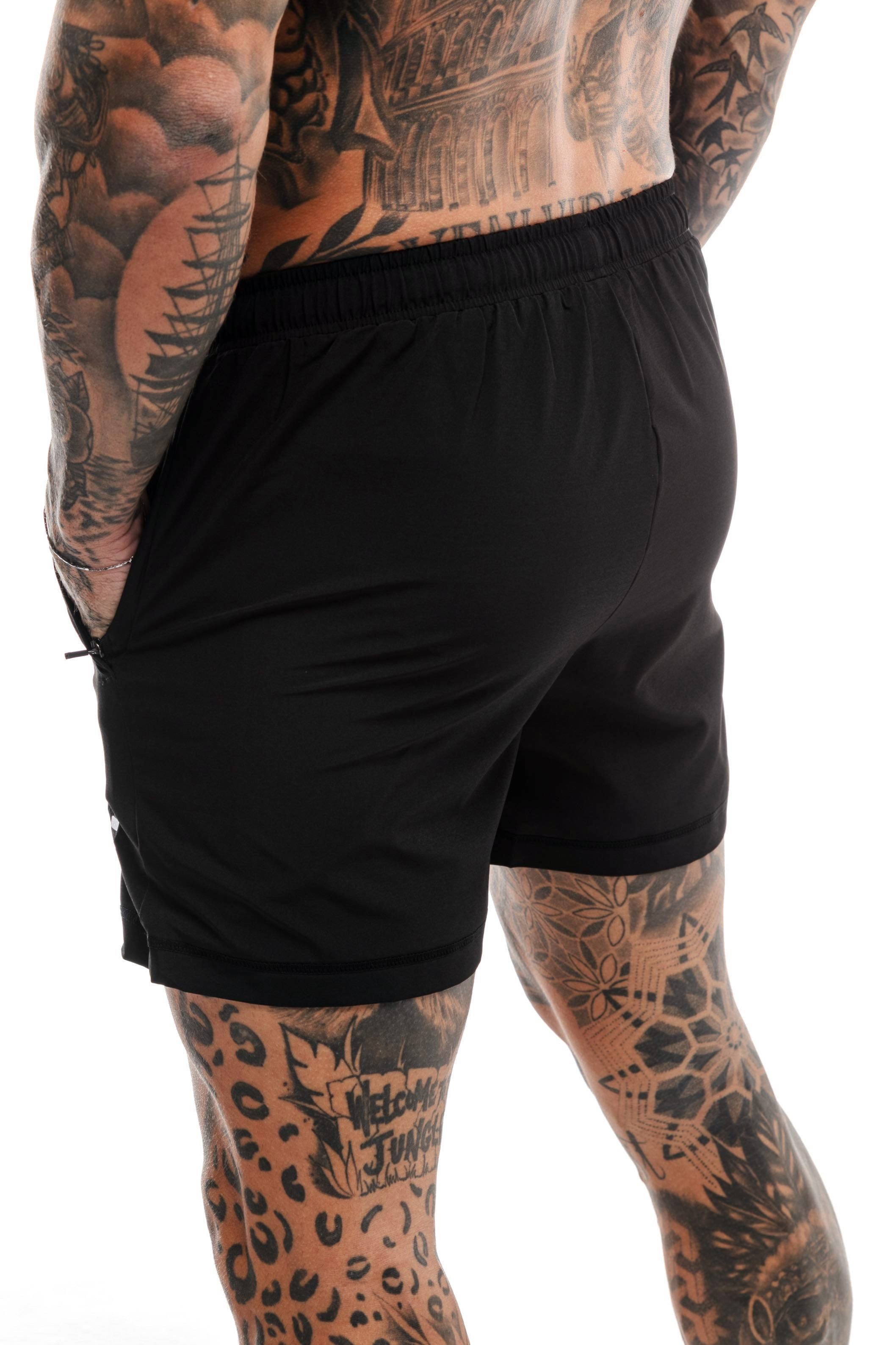 GymFreak Mens 365 Shorts - Black - 3.5inch