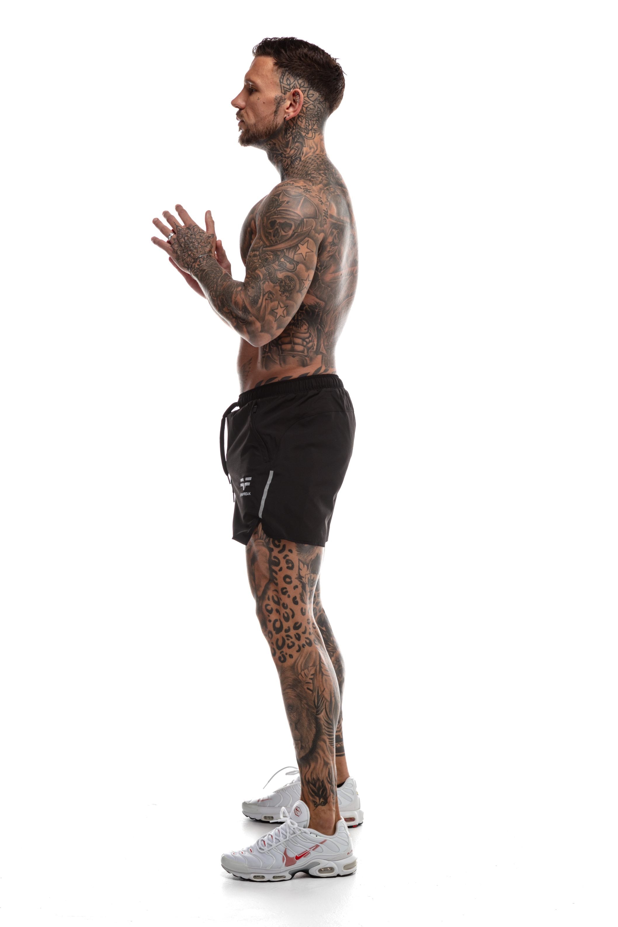 GymFreak Mens Fusion Shorts - Black - 3.5 inch