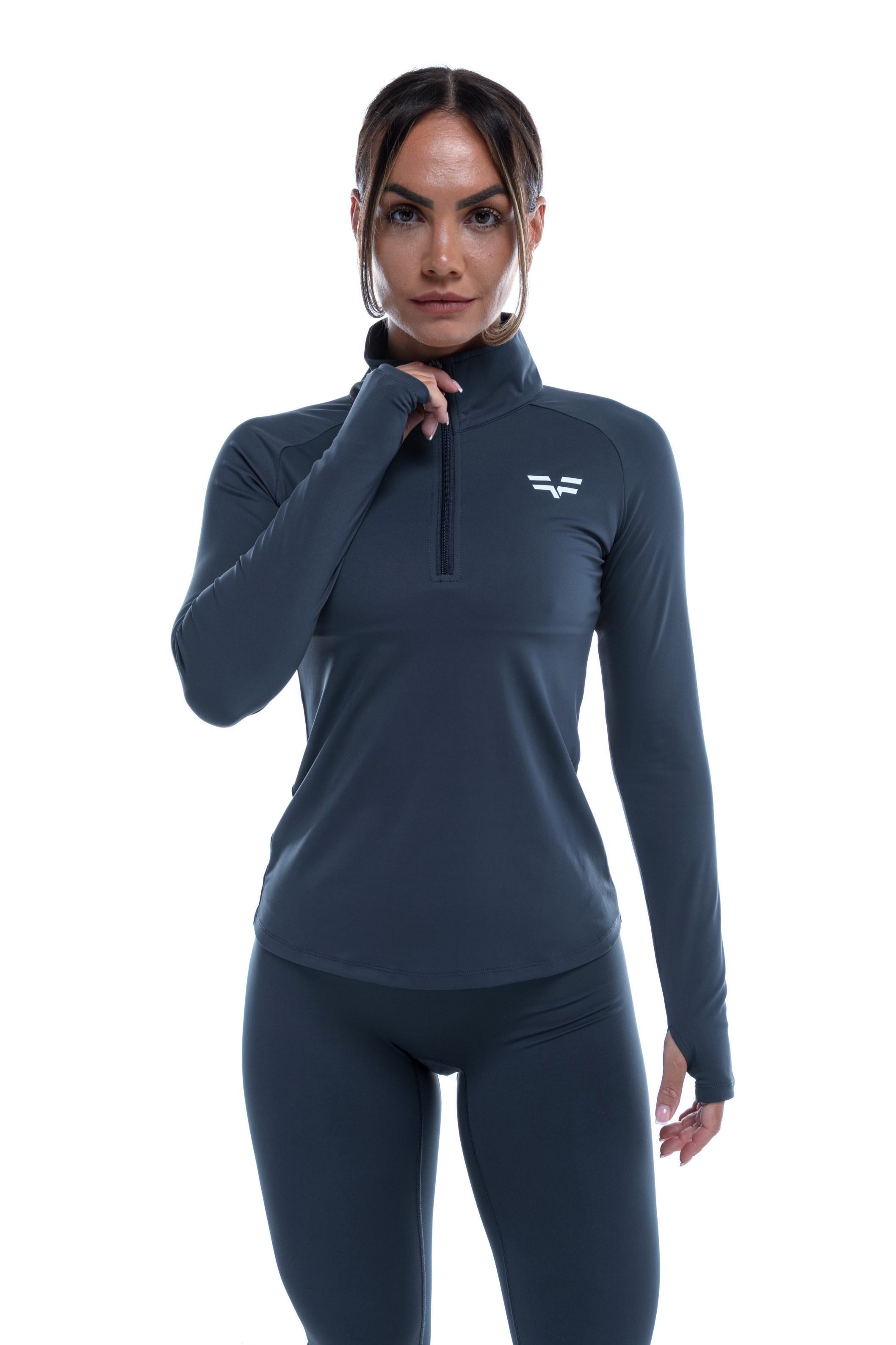 GymFreak Women's Vision 3/4 Zip Top - Blue