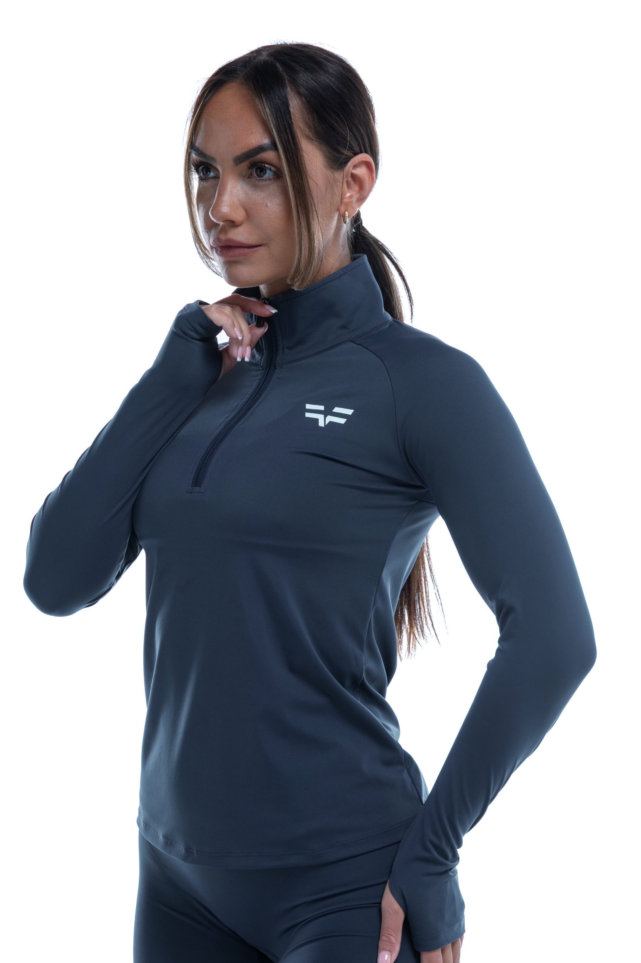 GymFreak Women's Vision 3/4 Zip Top - Blue