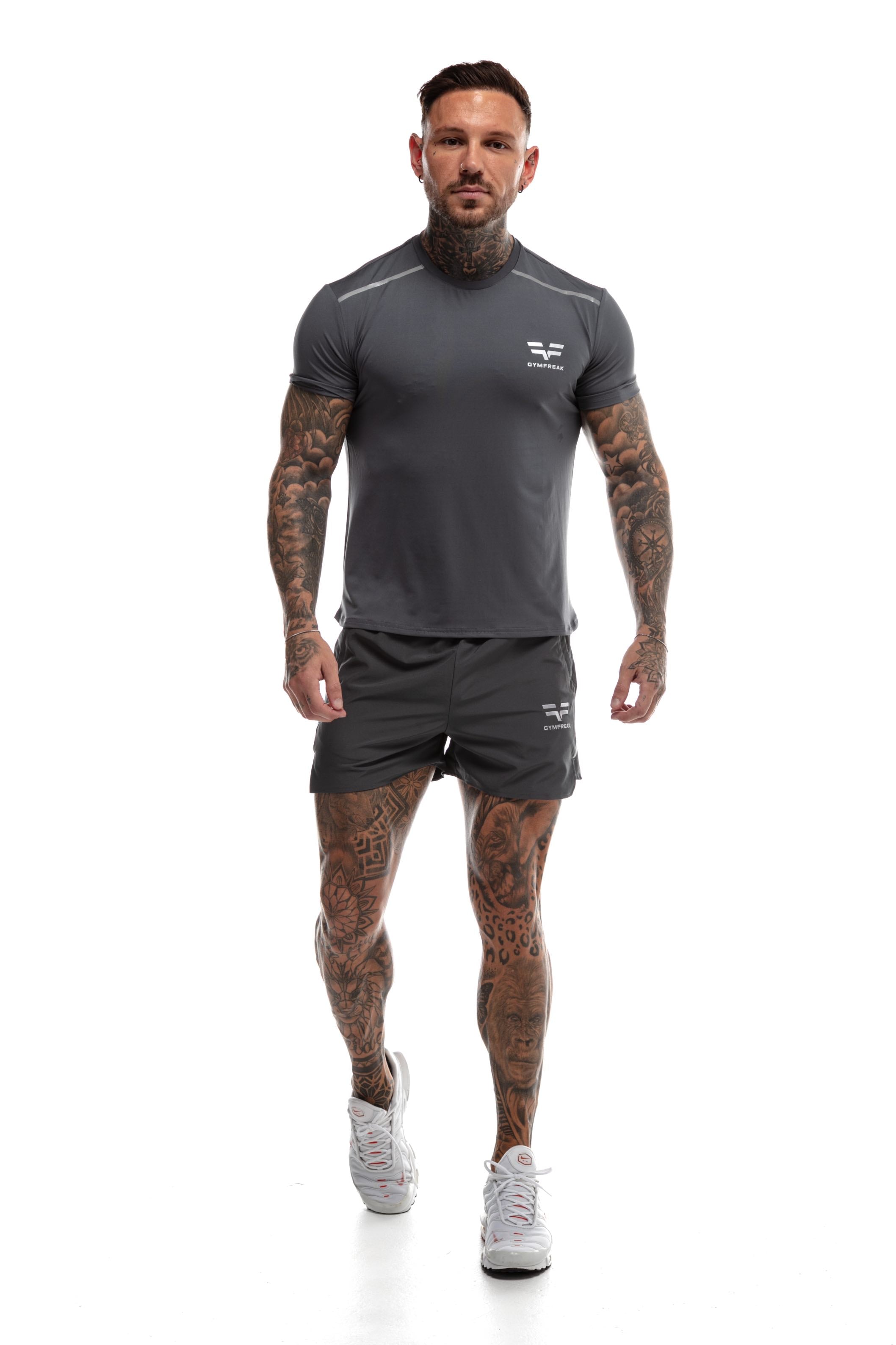 GymFreak Mens Fusion Shorts - Charcoal- 3.5 inch