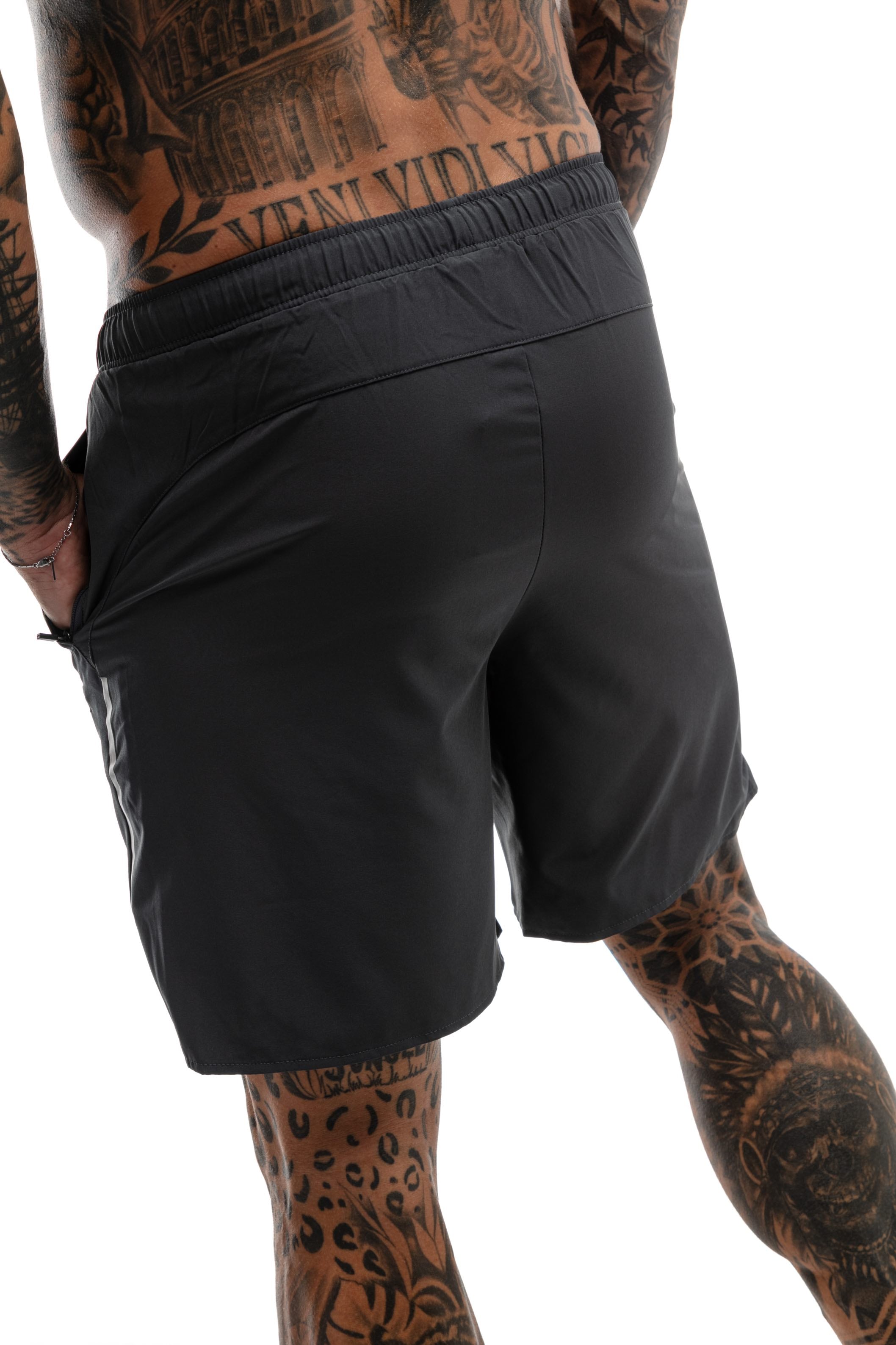 GymFreak Mens Fusion Shorts - Charcoal Grey - 7 inch