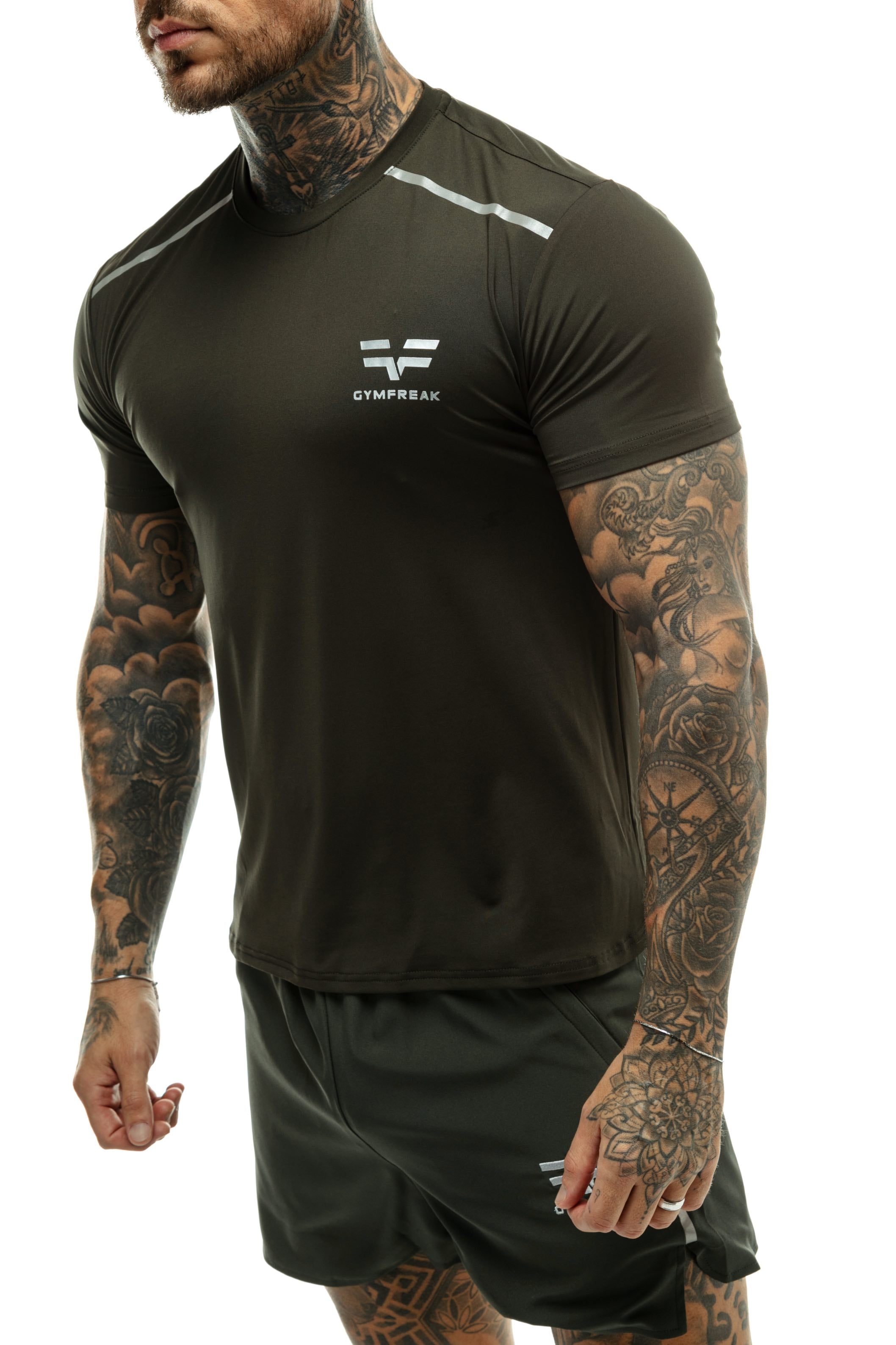 GymFreak Mens Fusion T-Shirt - Khaki