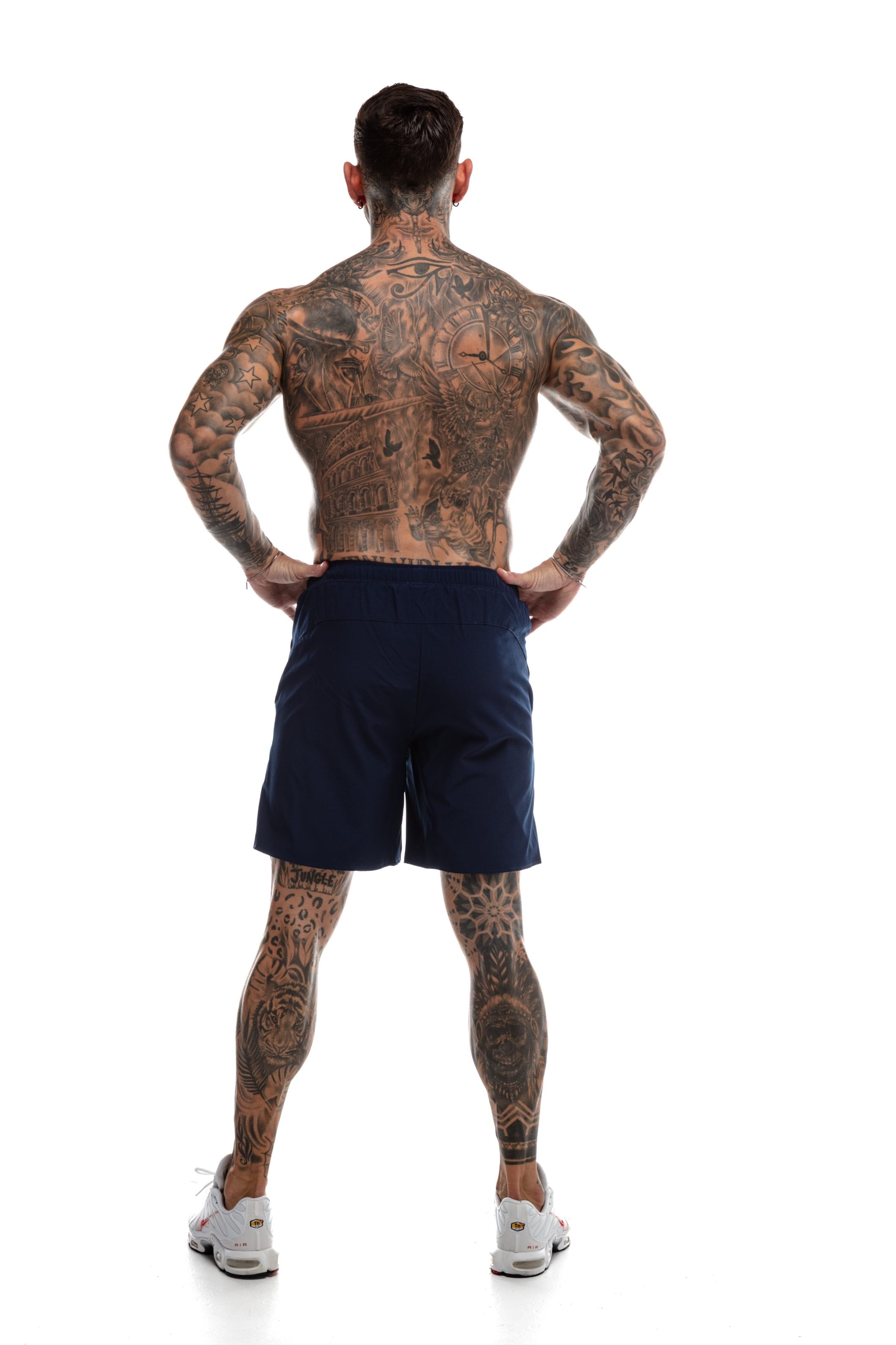 GymFreak Mens Fusion Shorts - Navy Blue - 7 inch