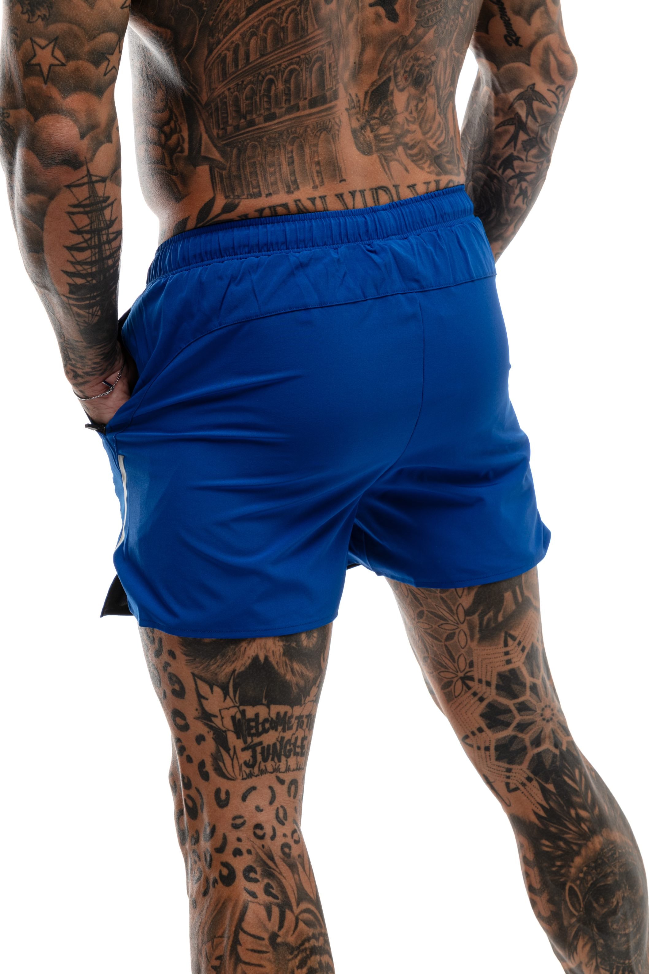 GymFreak Mens Fusion Shorts - Royal Blue - 3.5 inch