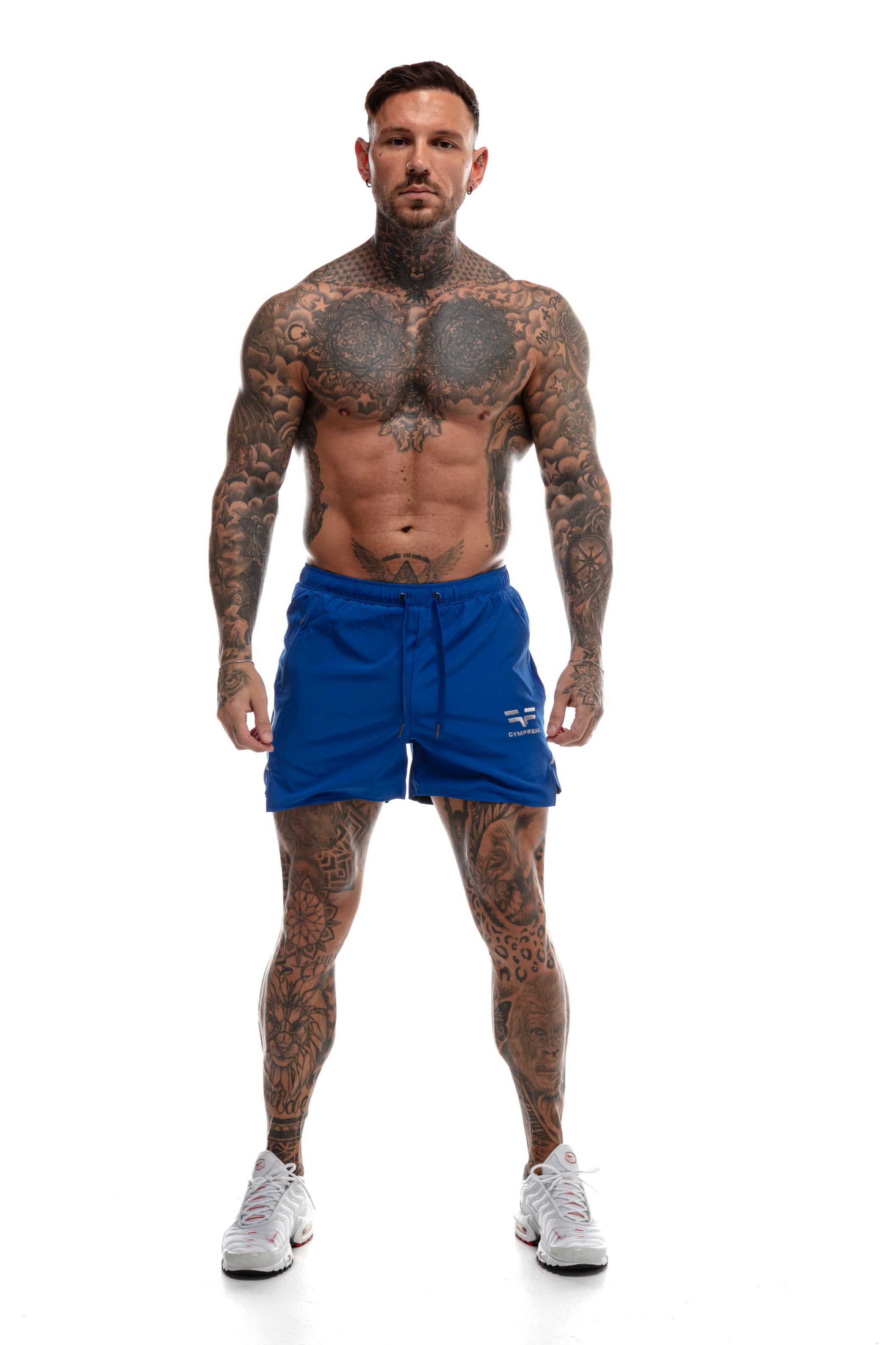 GymFreak Mens Fusion Shorts - Royal Blue - 3.5 inch