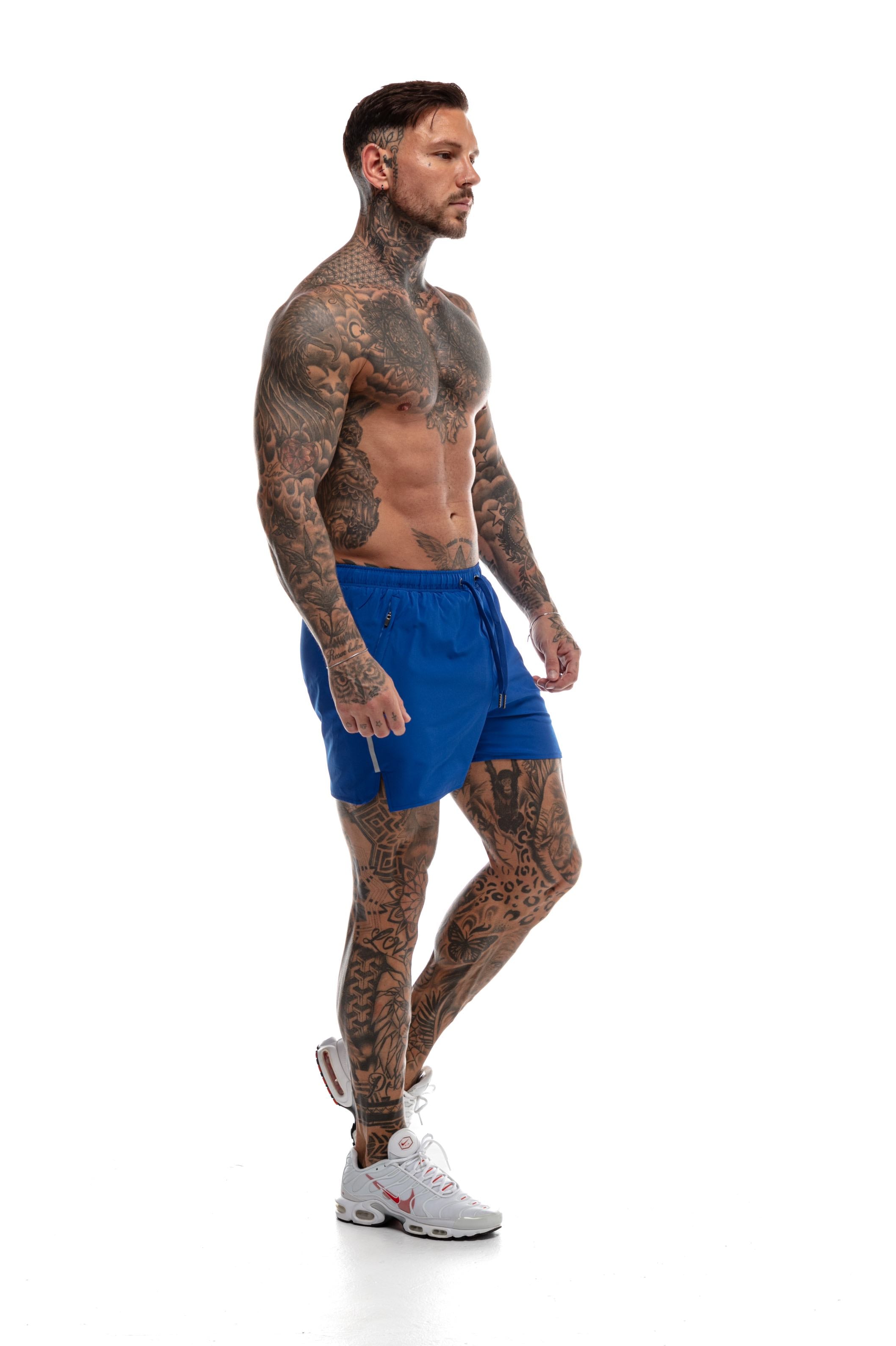 GymFreak Mens Fusion Shorts - Royal Blue - 3.5 inch