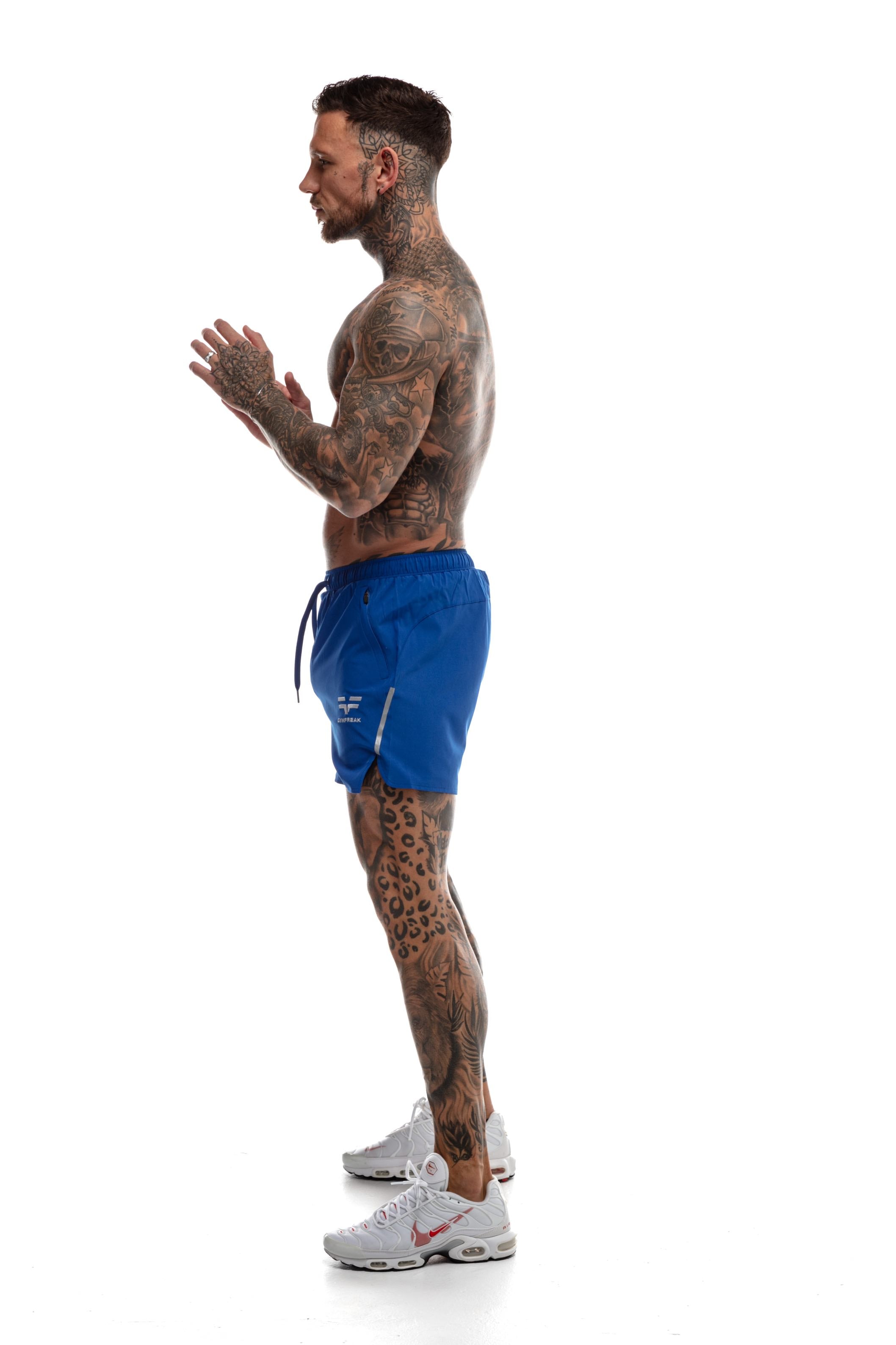 GymFreak Mens Fusion Shorts - Royal Blue - 3.5 inch