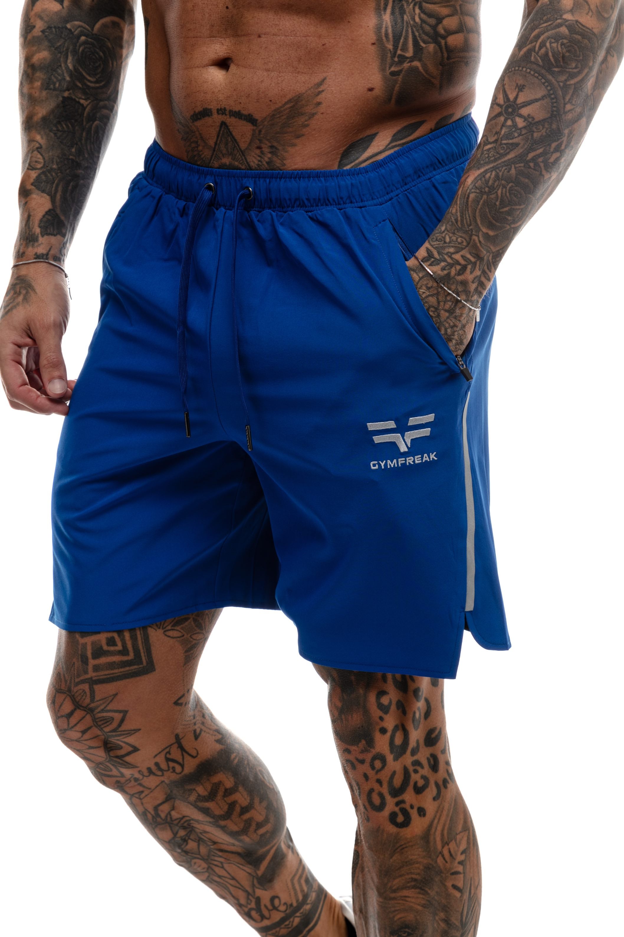 GymFreak Mens Fusion Shorts - Royal Blue - 7 inch