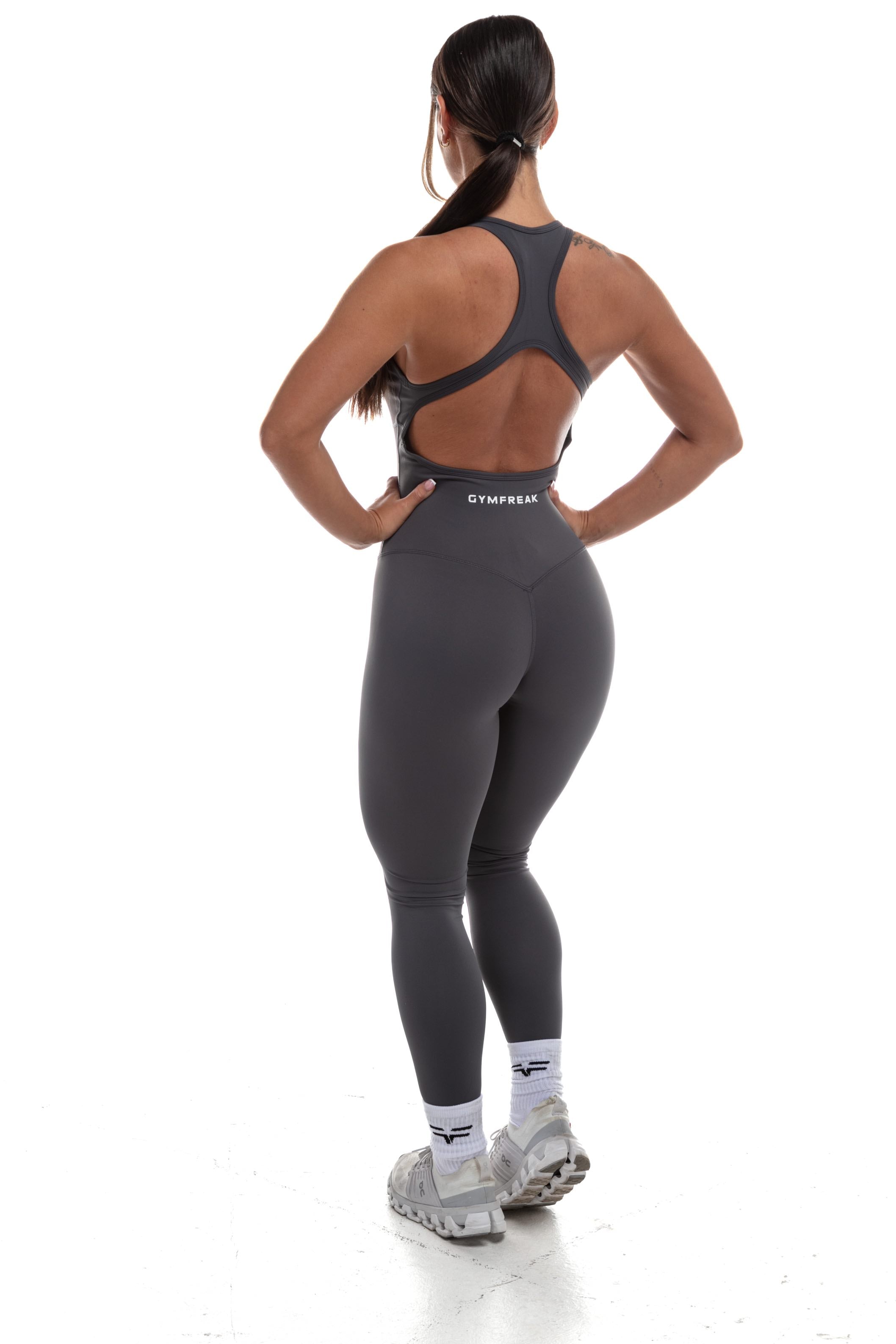 GymFreak Women's Vision Unitard - Grey - legging style