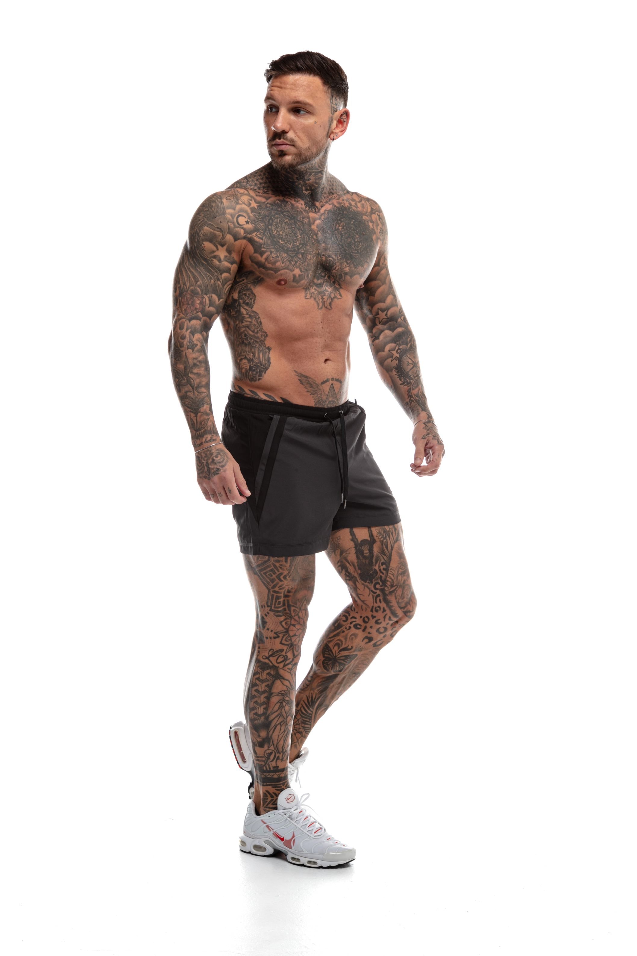 GymFreak Mens Pro Shorts - Grey 3.5 inch