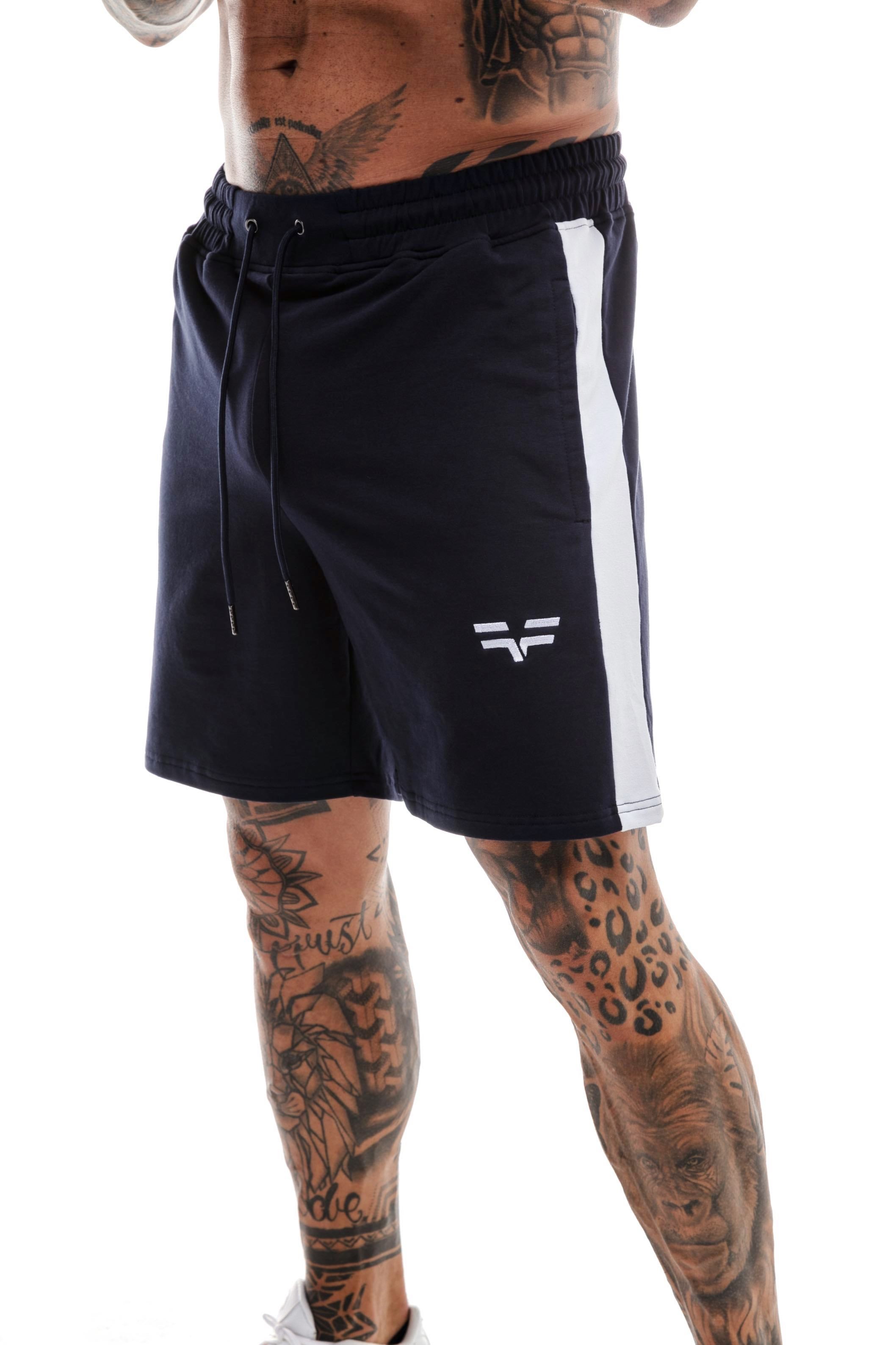 GymFreak Mens Icon Range Shorts - Navy Blue - 7 inch